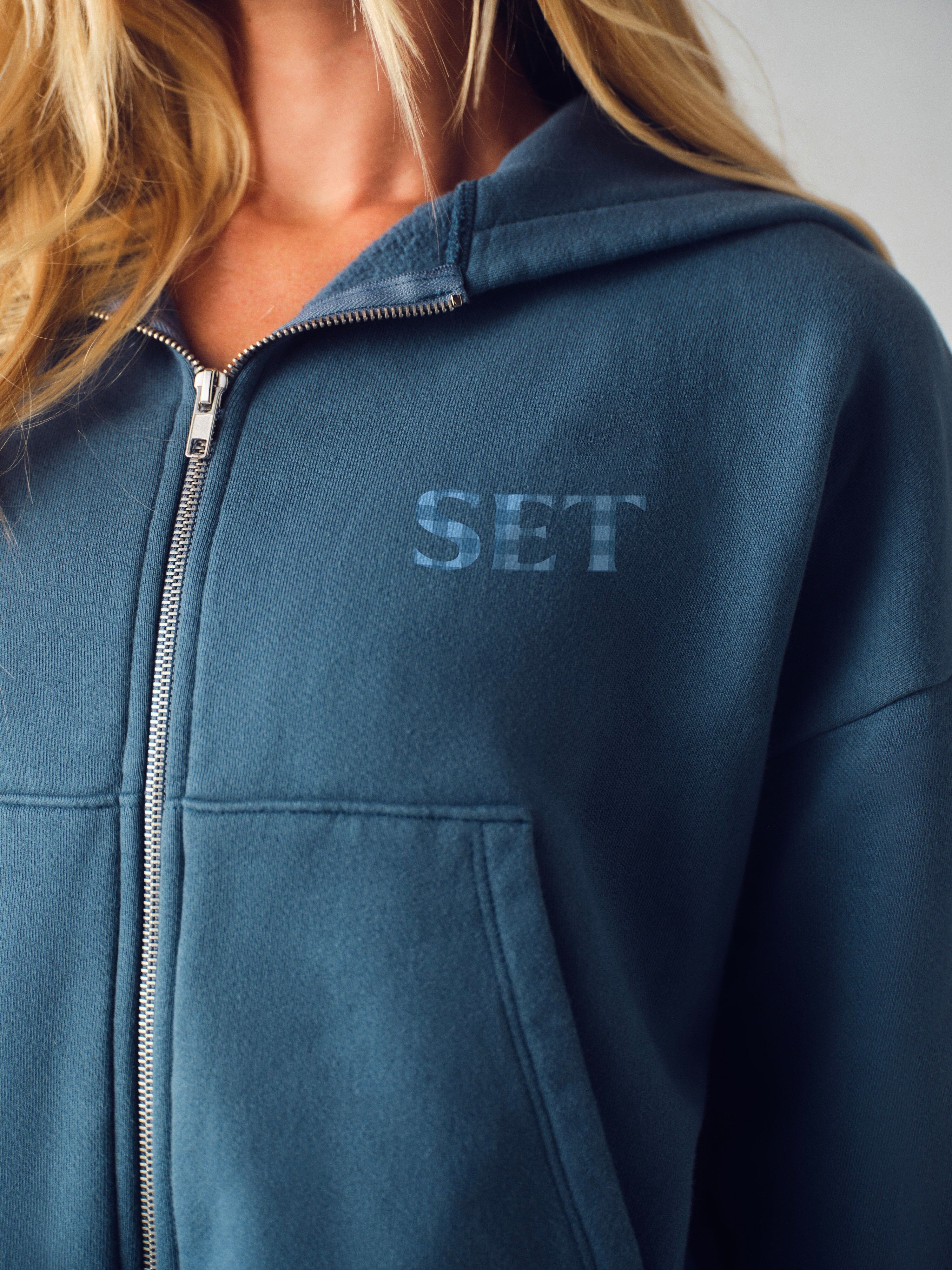 Alternative view of Midweight Sweats Staple Funnel Zip Hoodie - Hammock