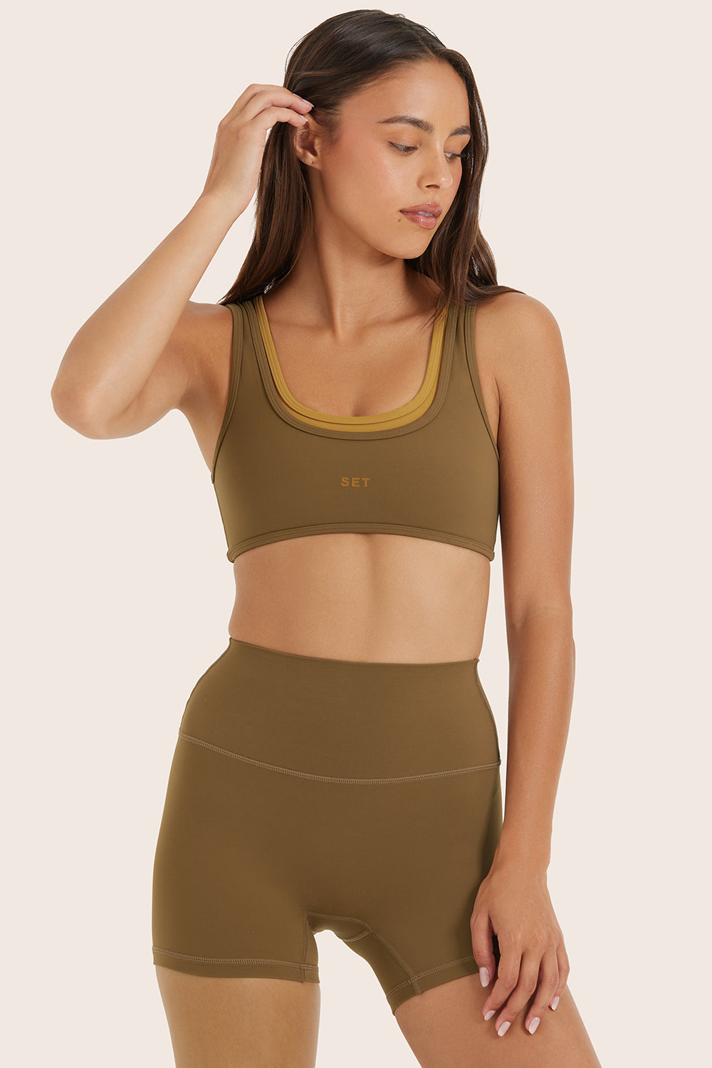Breathe 1.0 Layer Scoop Bra - Otter