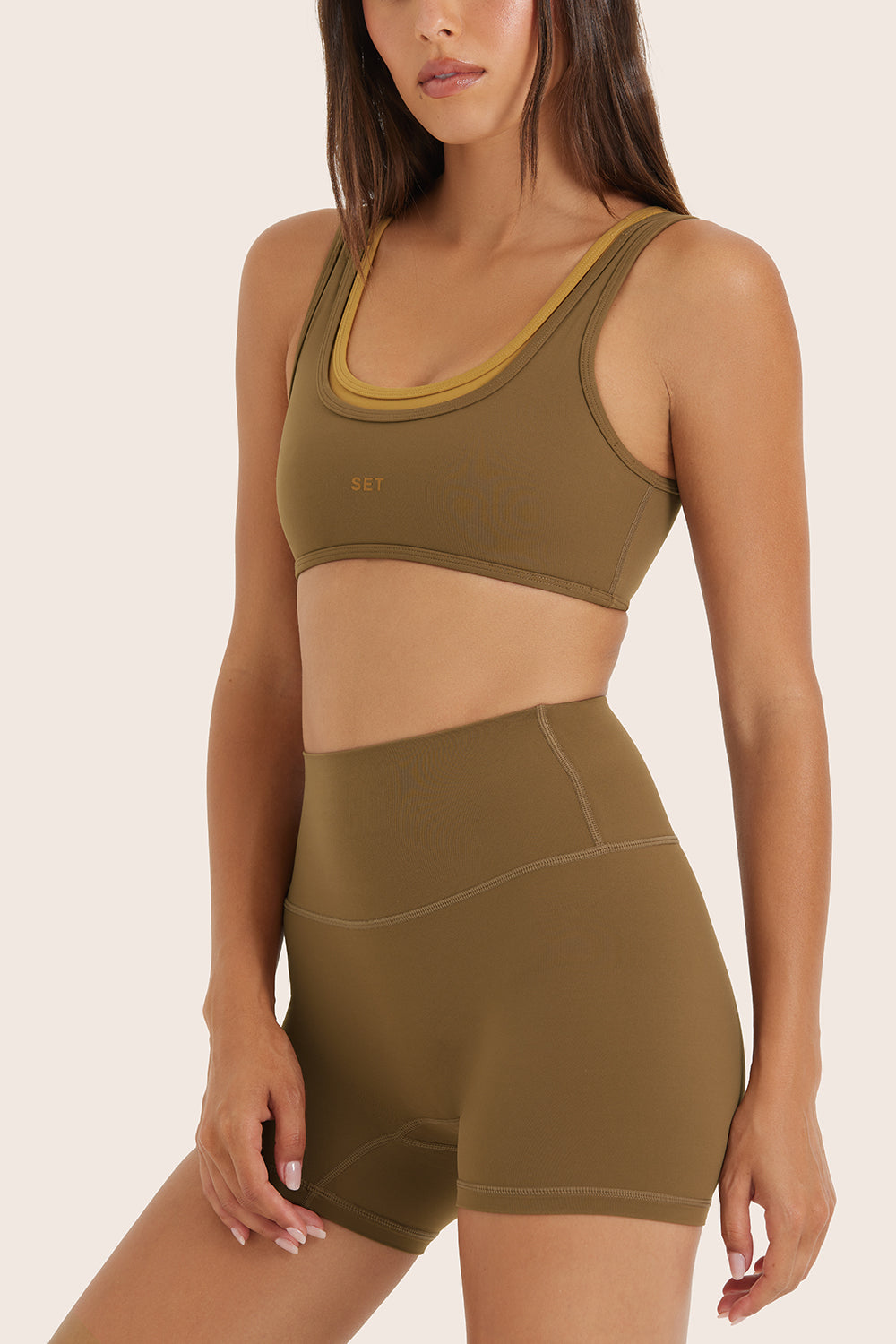 Alternative view of Breathe 1.0 Layer Scoop Bra - Otter