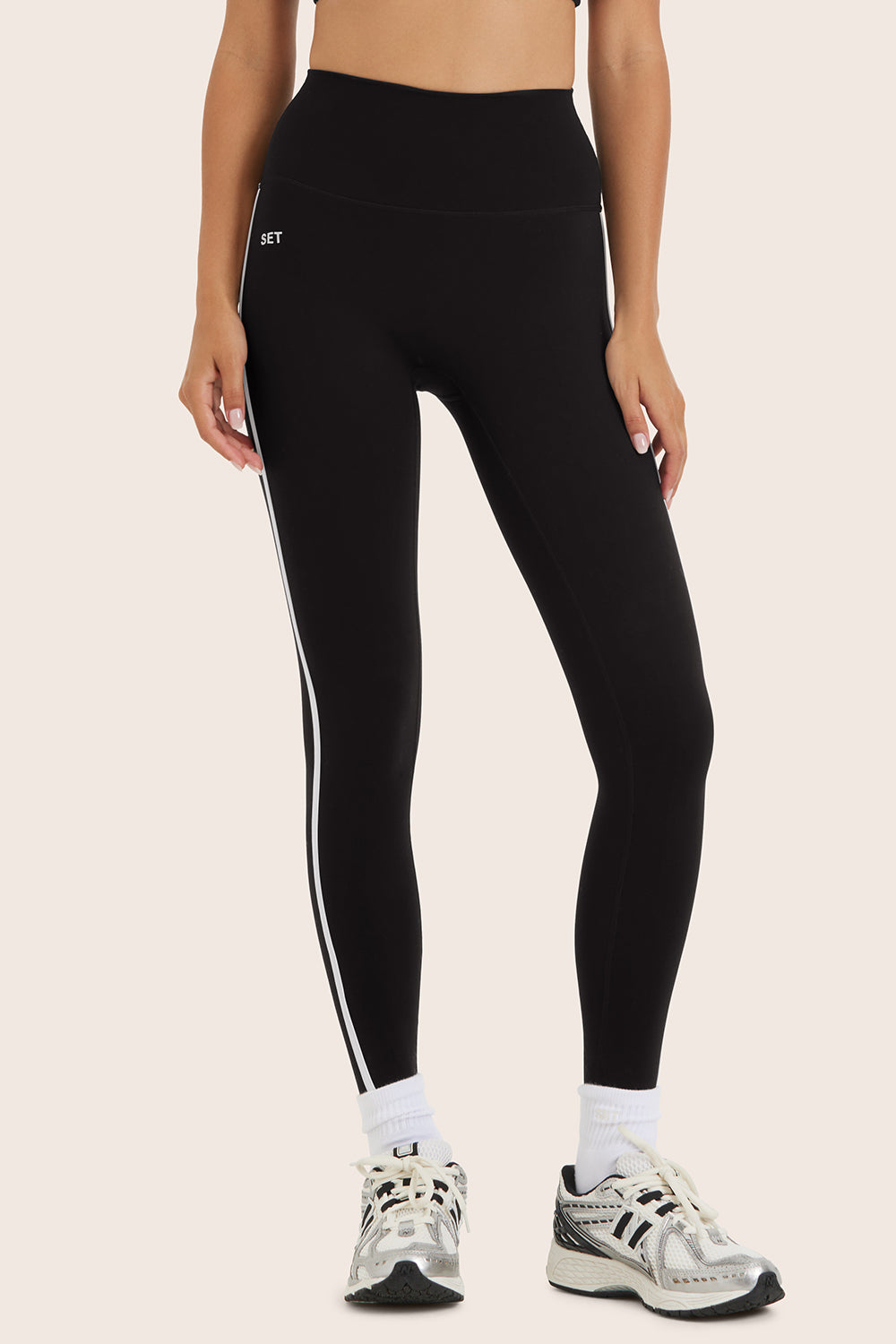 Sportbody (Bloopers) Sporty High-Rise Stripe Leggings - Orca