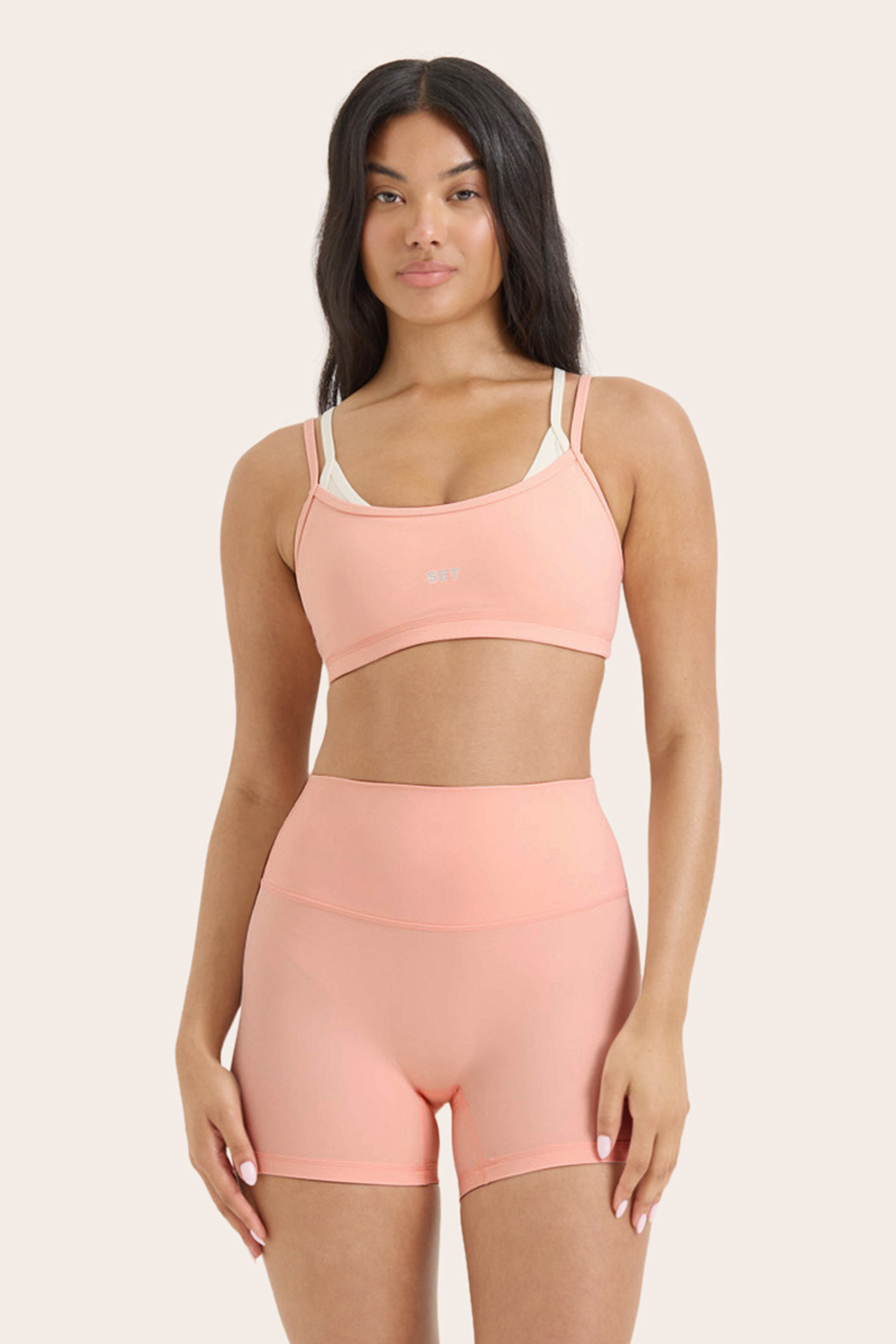 Breathe 1.0 Layered Move Bra - Peach