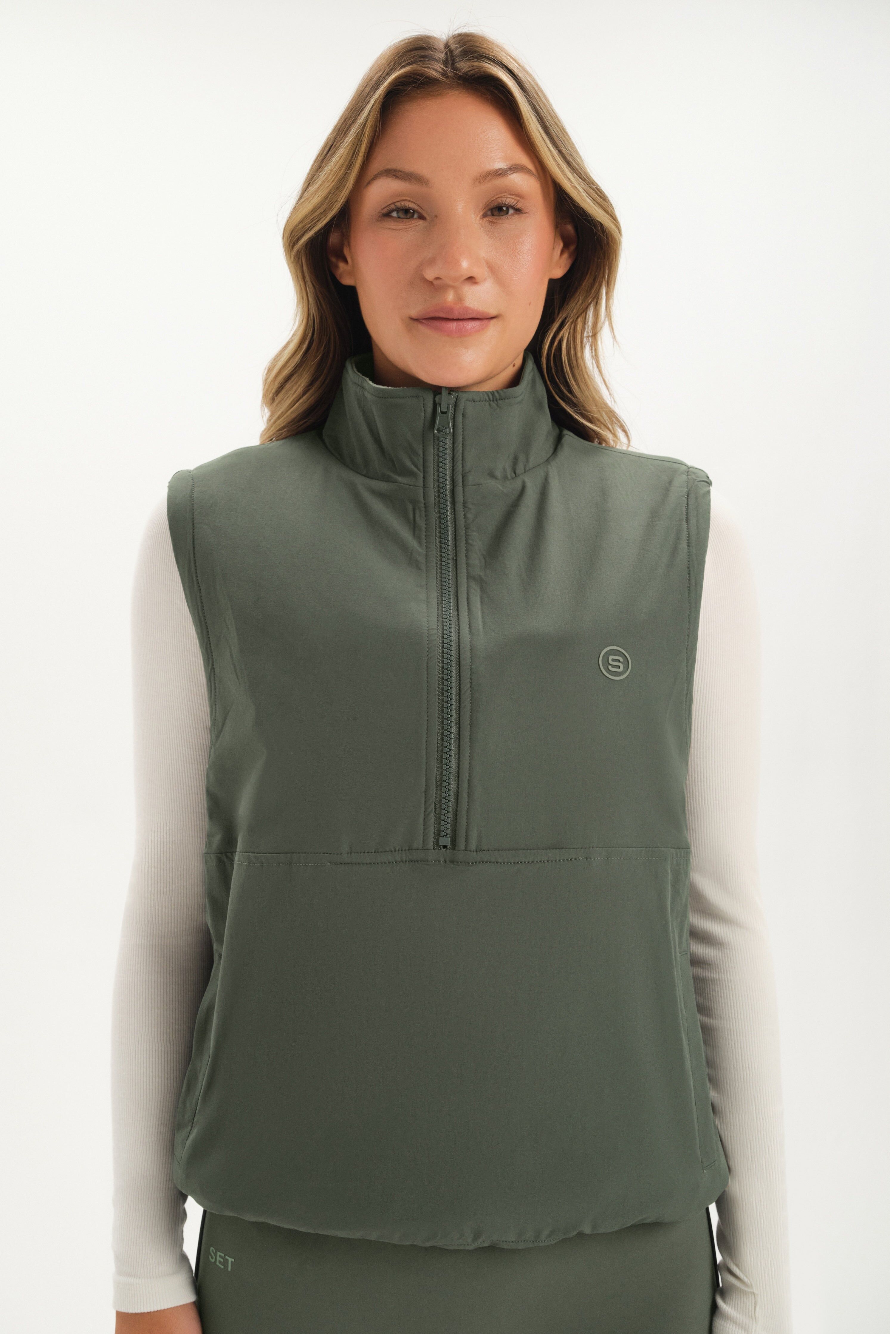 Microfleece/Nylon Duet Reversible Vest - Grotto