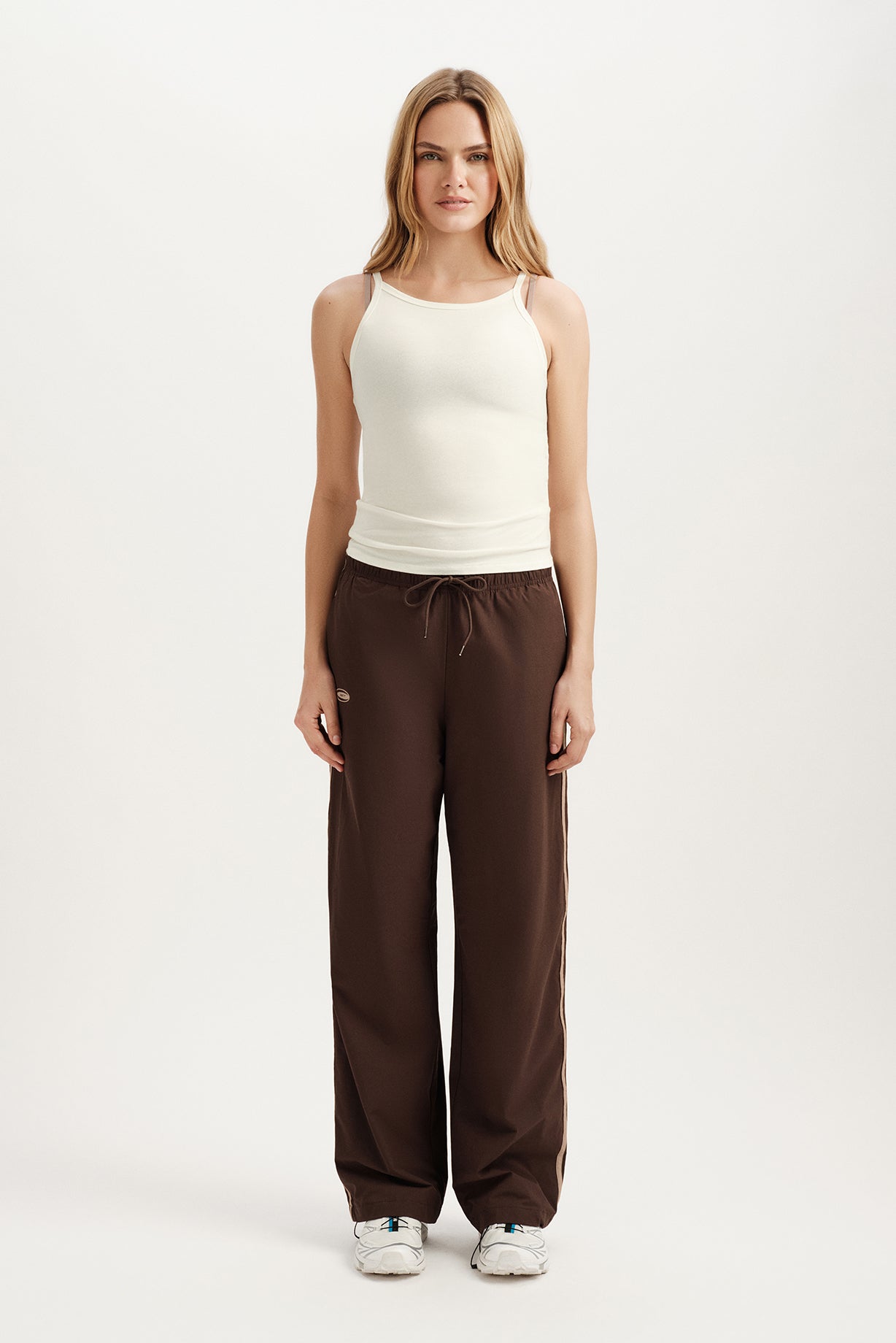 Stretch Cotton Layer Collar Tank - Dust - Image 4