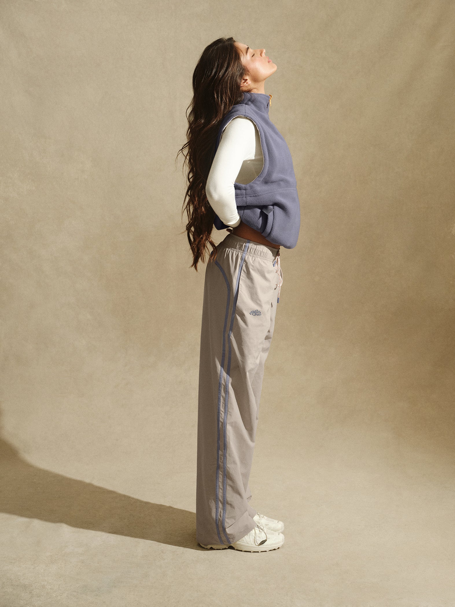 Alternative view of Nylon Track Drawstring Straight Leg Pants - Andes