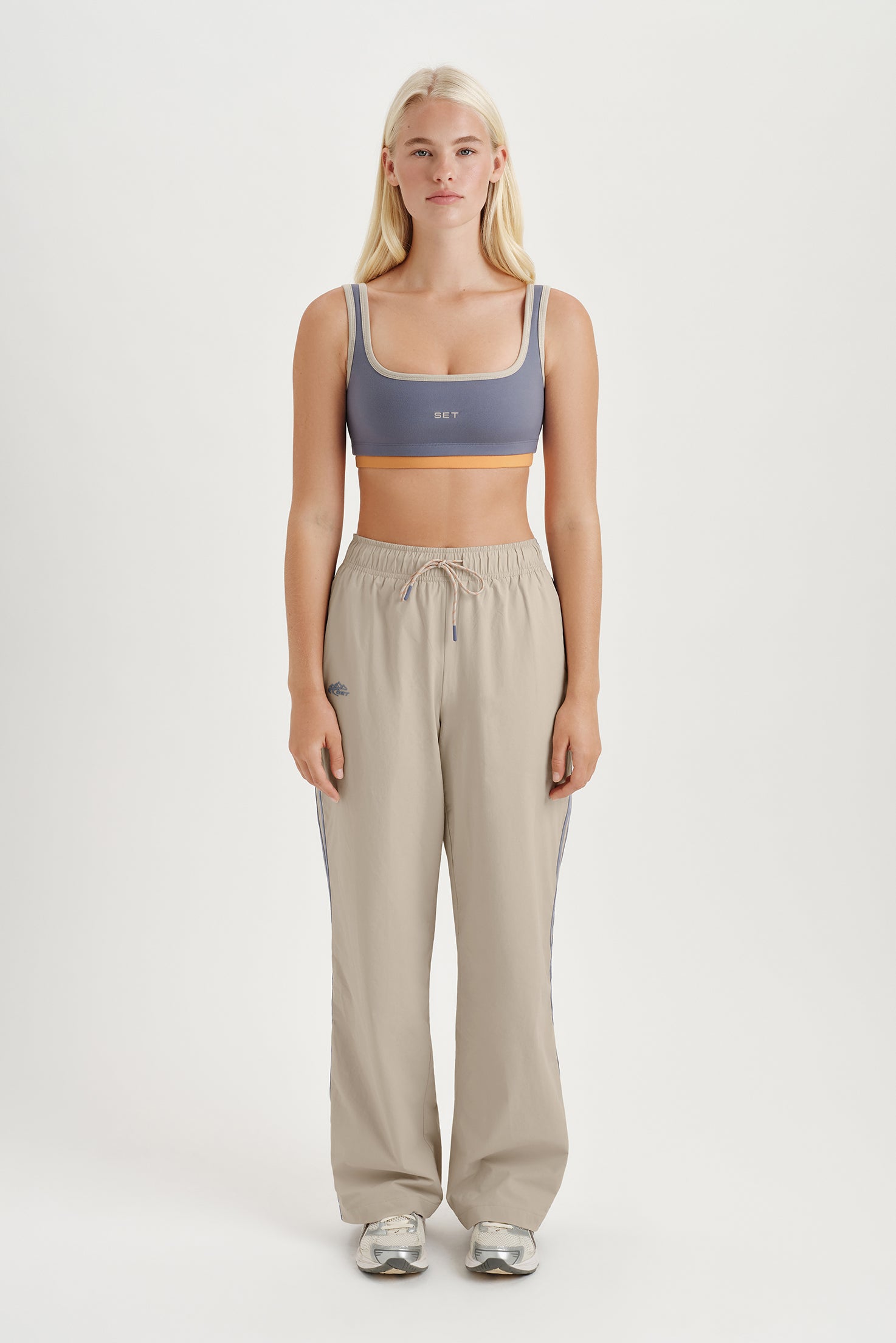 Nylon Track Drawstring Straight Leg Pants - Andes - Image 3