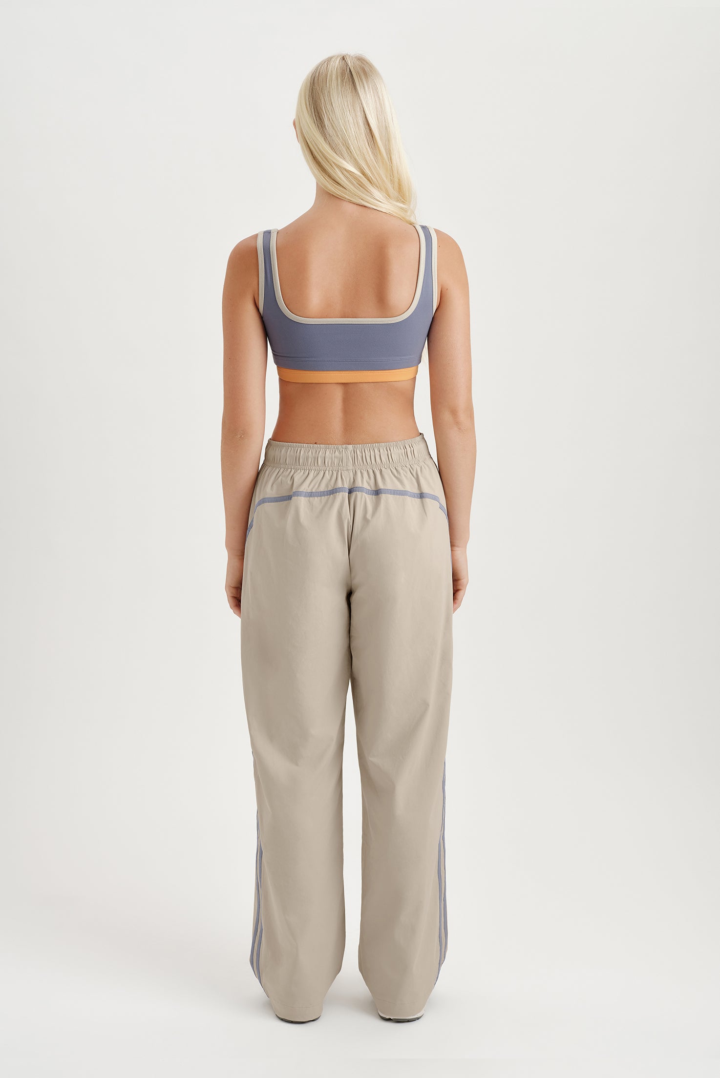 Nylon Track Drawstring Straight Leg Pants - Andes - Image 4