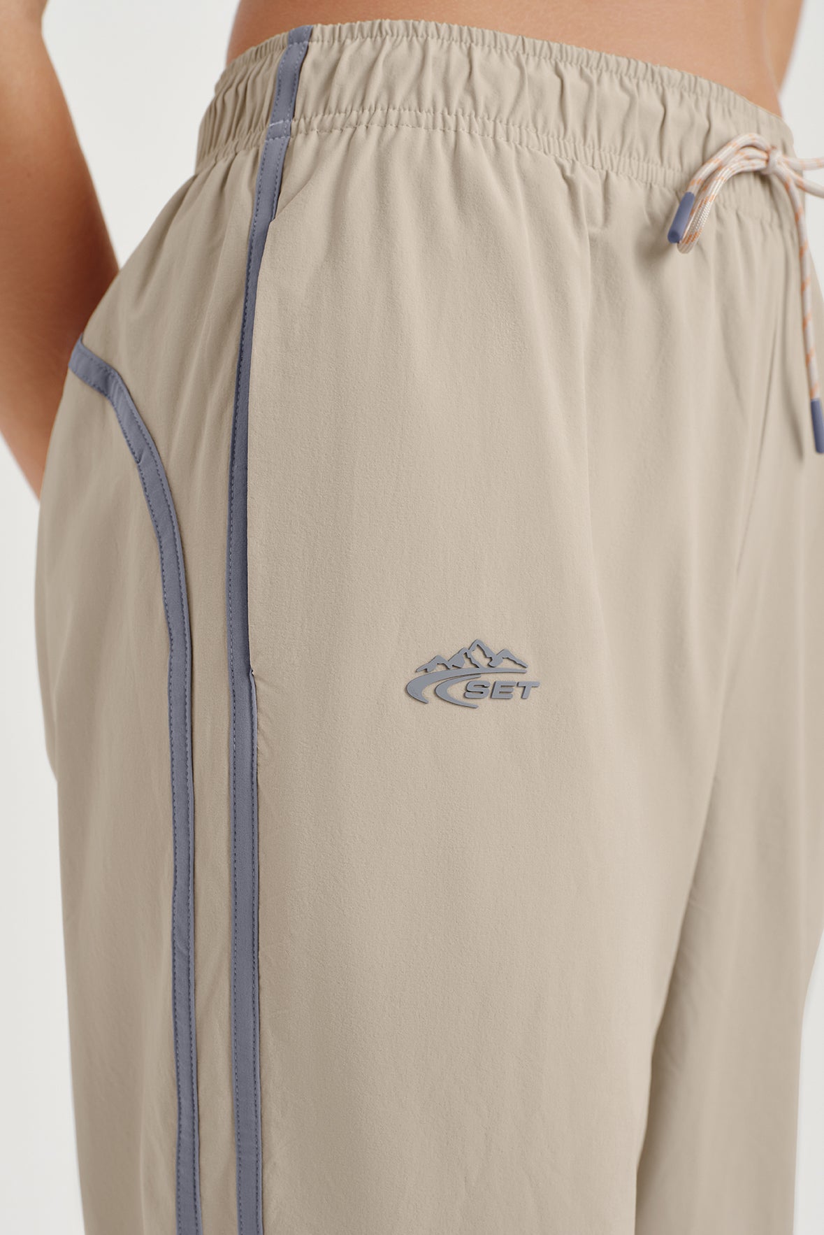 Nylon Track Drawstring Straight Leg Pants - Andes - Image 5