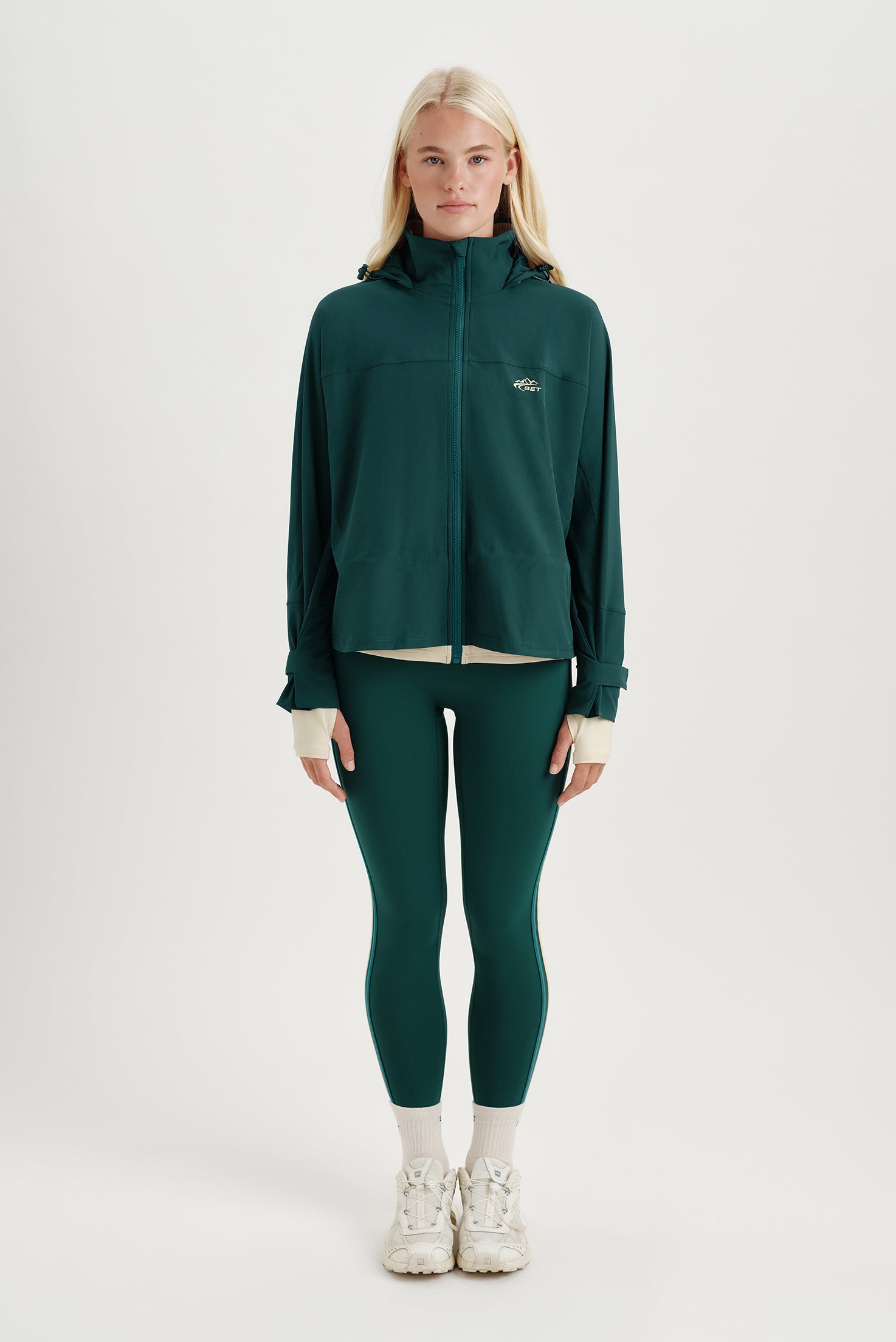 Nylon Duet Cinched Windbreaker - Peak