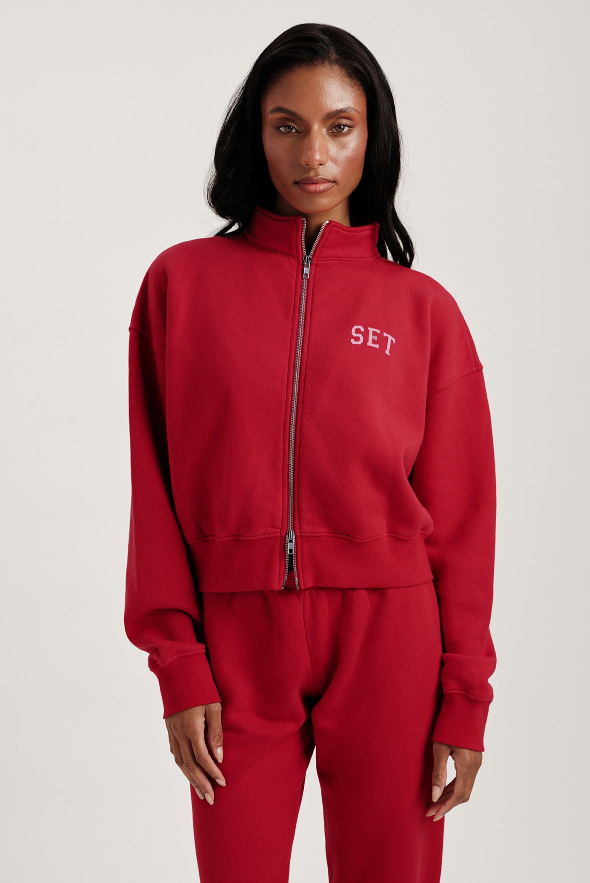 Midweight Sweats Staple Set Funnel Zip - Sonnet