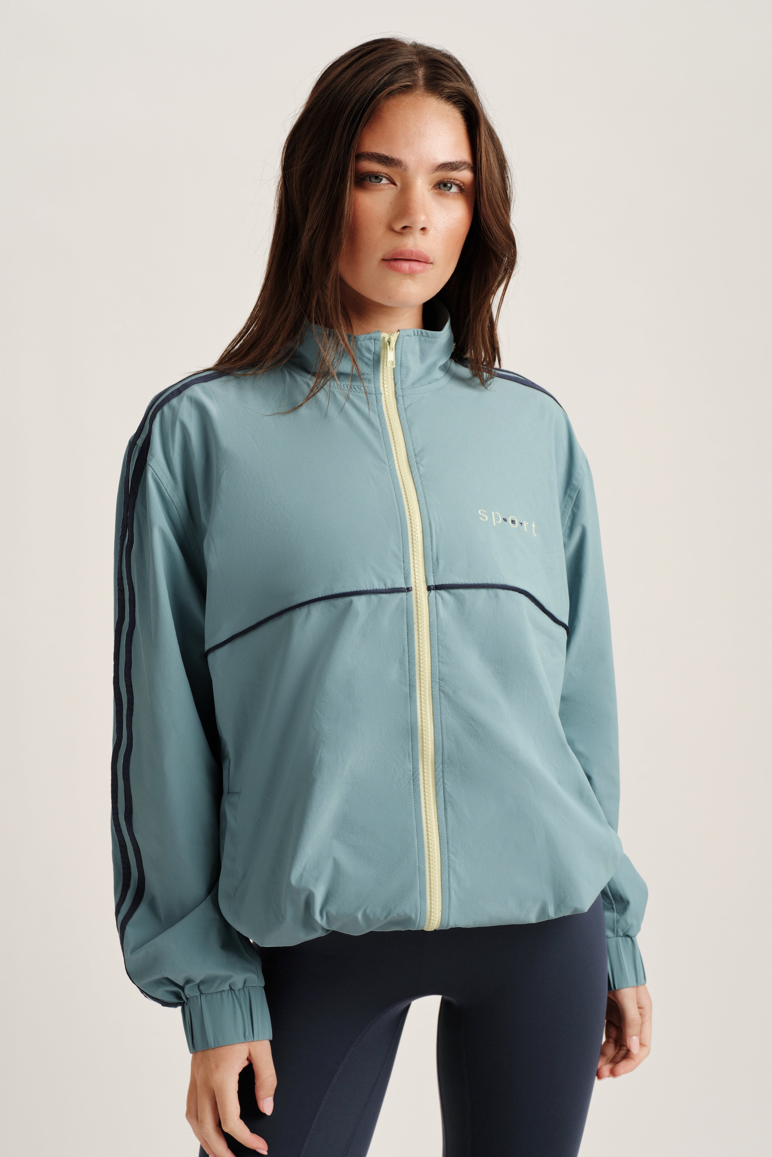 Alternative view of Nylon Track Seam Zip Up - Washed