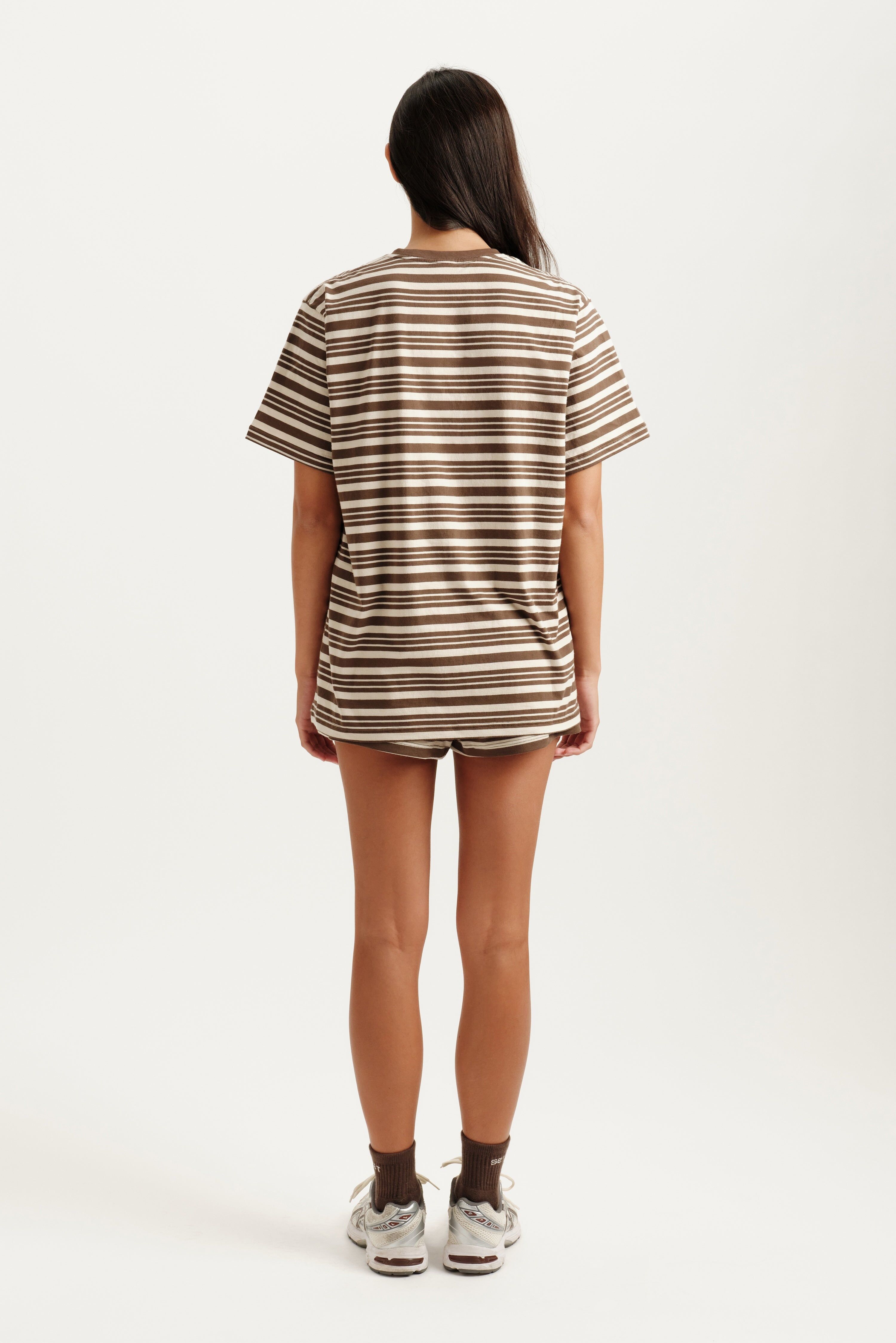 Classic Cotton Daily Stripe Boyfriend Tee - Grain - Image 4