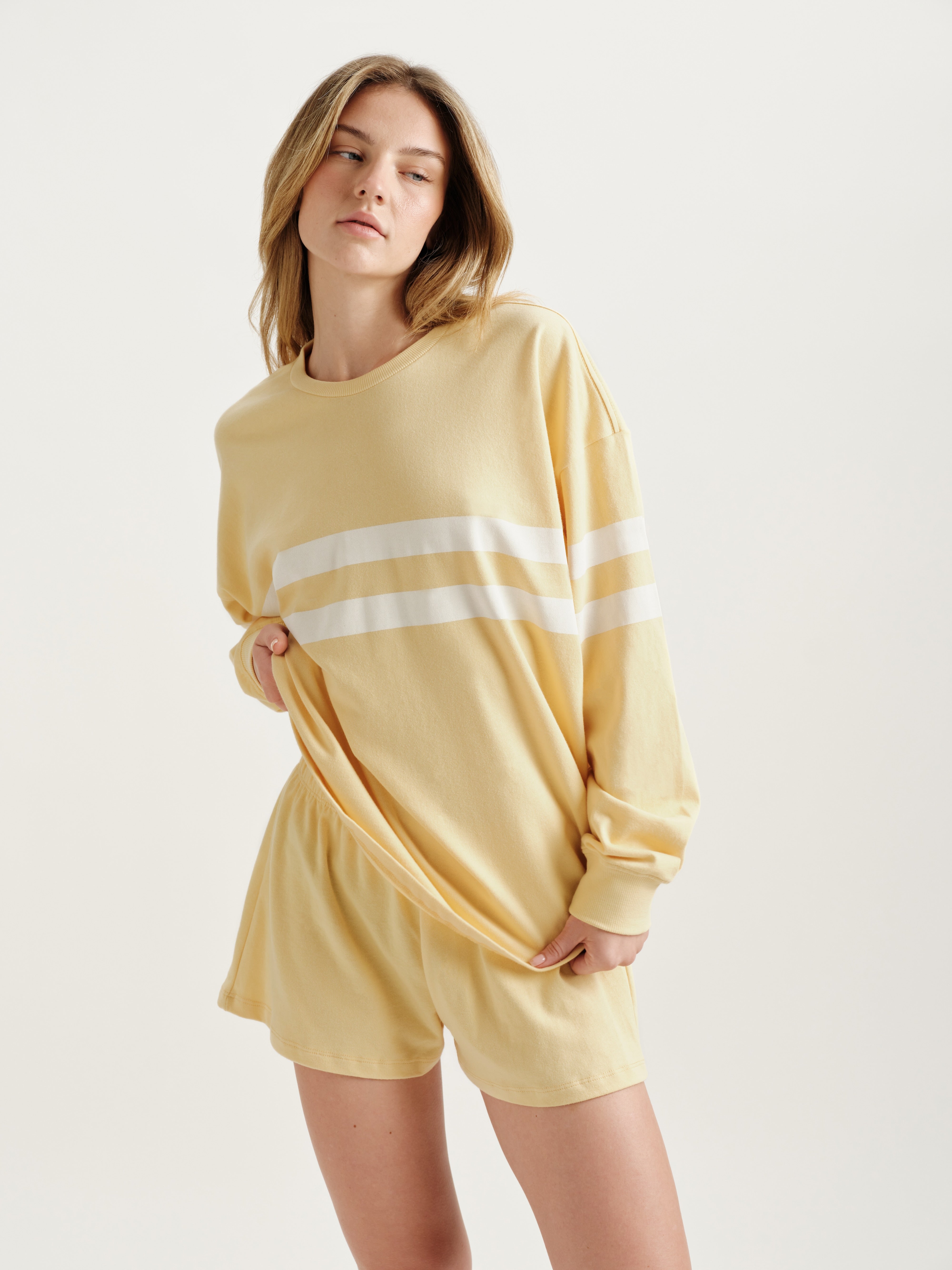 Alternative view of Heavy Cotton Easy Stripe Long Sleeve - Butter