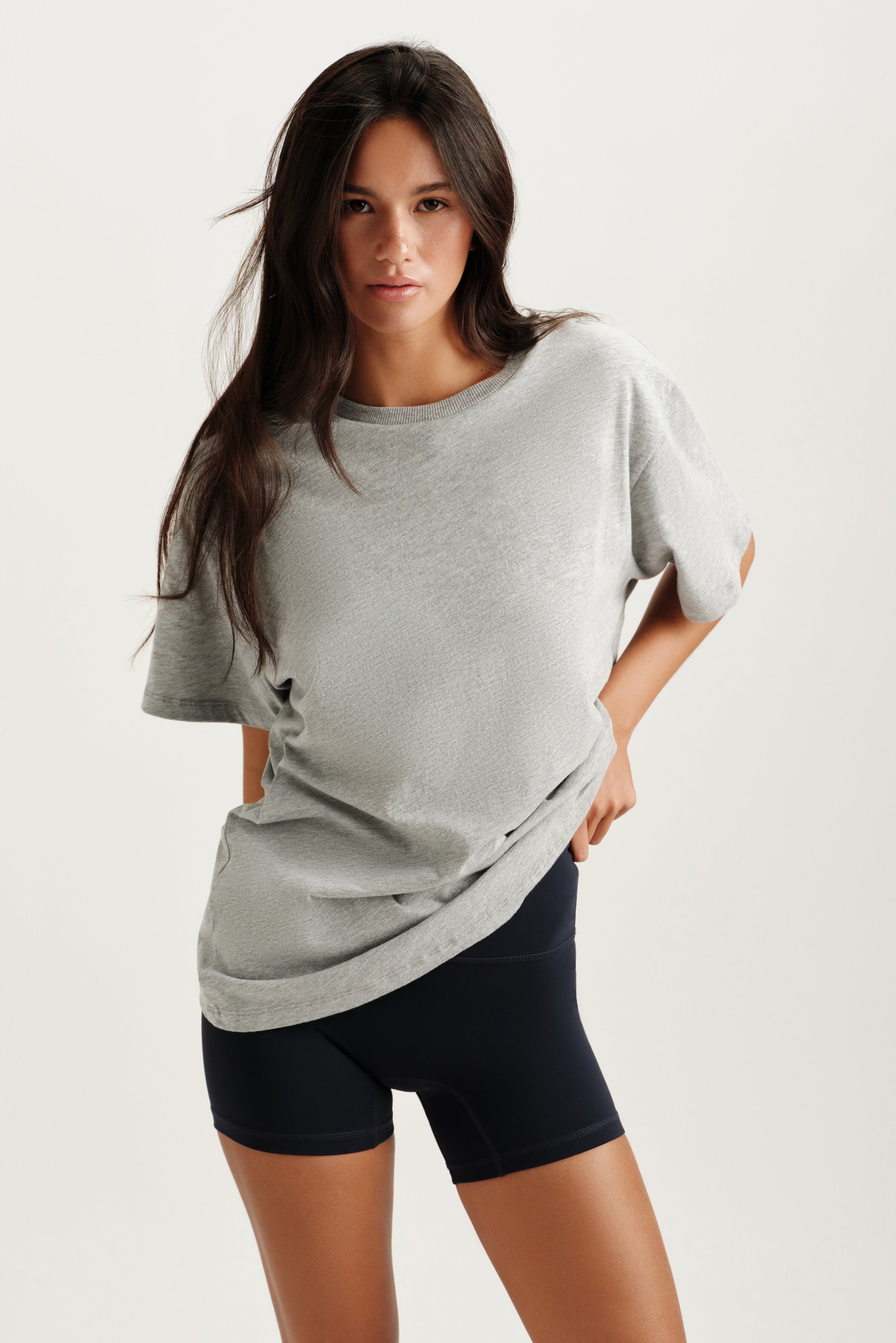 Alternative view of Classic Cotton Daily Boyfriend Tee - Fog Heather Grey