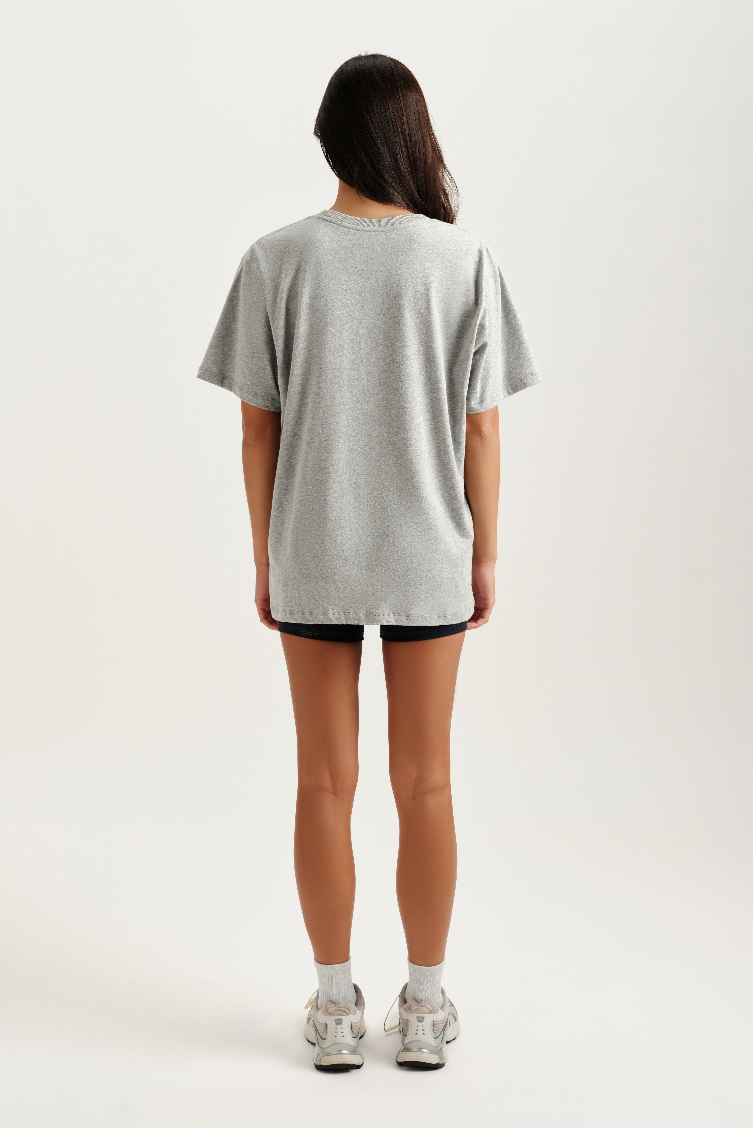 Classic Cotton Daily Boyfriend Tee - Fog Heather Grey - Image 4