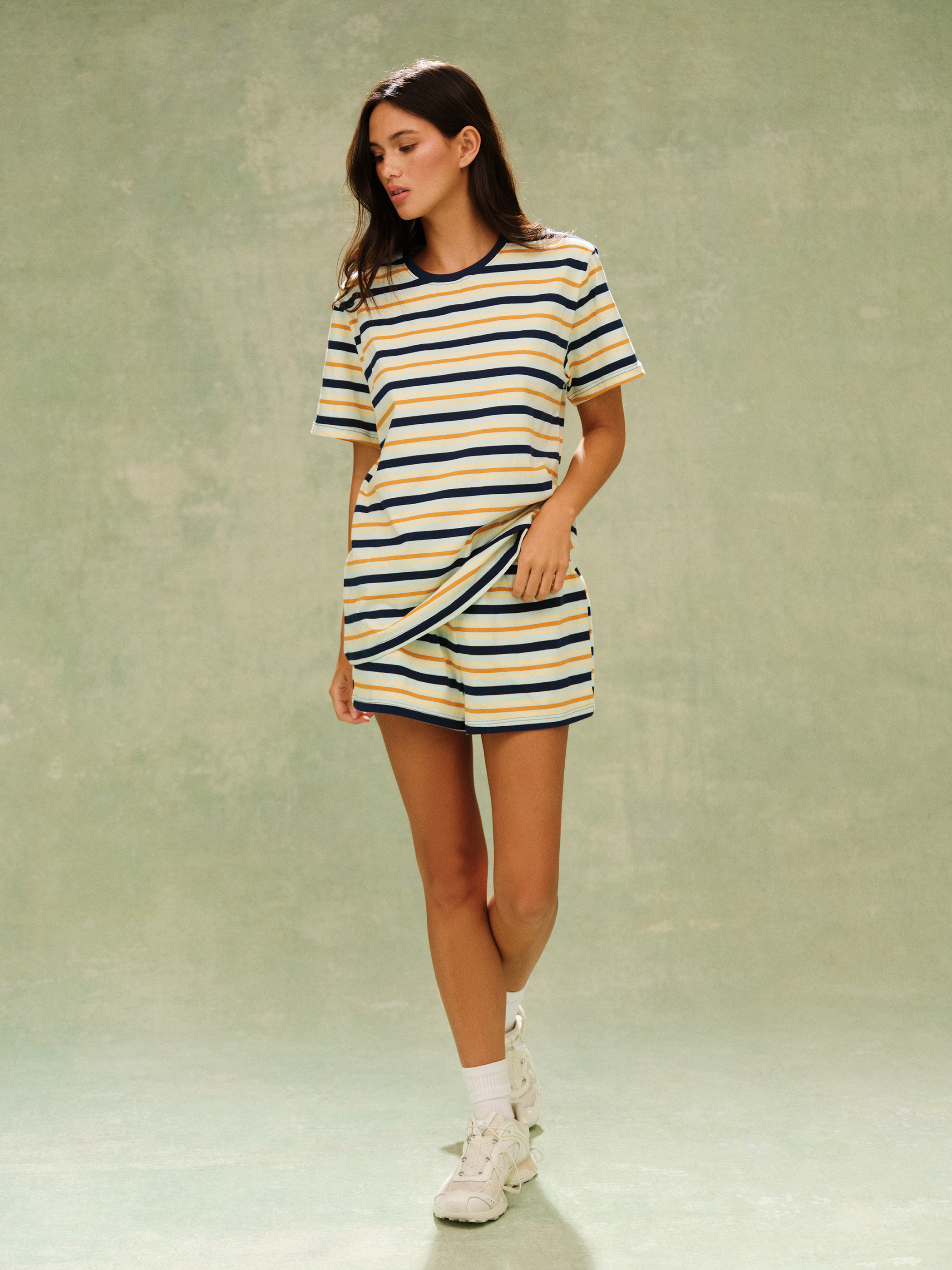 Alternative view of Classic Cotton Daily Stripe Boyfriend Tee - Zest