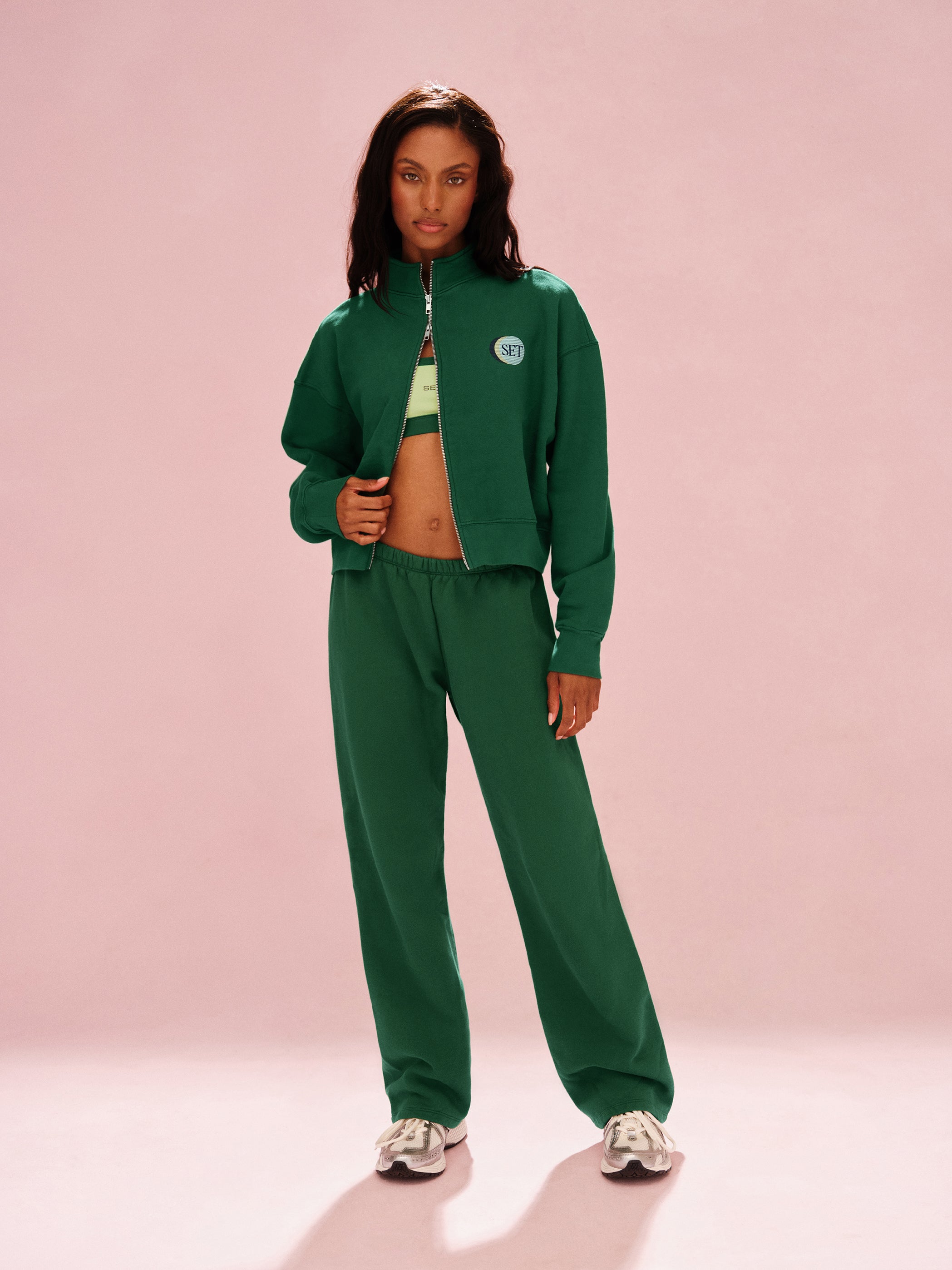 Alternative view of Midweight Sweats Staple Set Funnel Zip - Lawn