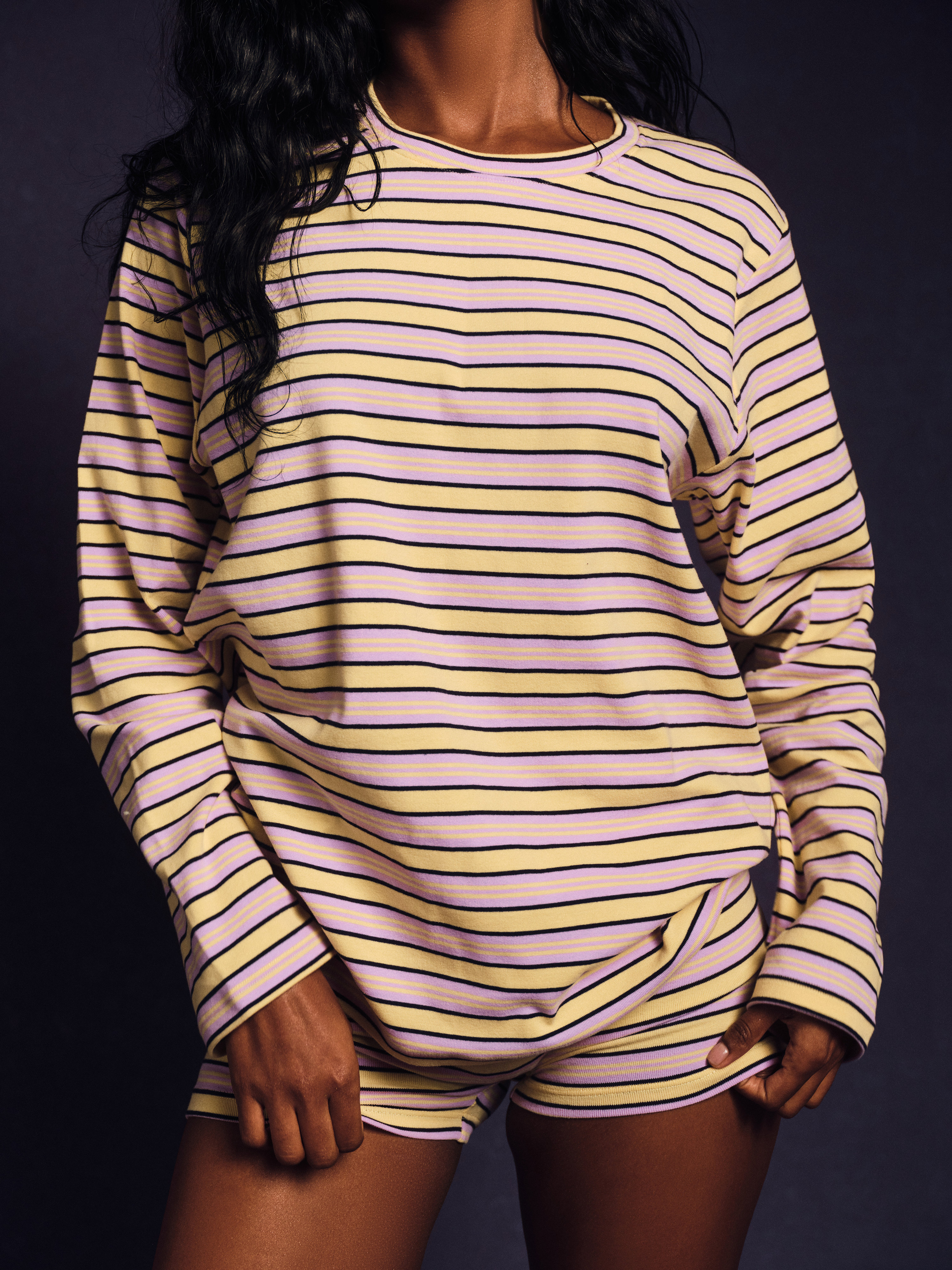 Stripe Jersey Stripe Oversized Long Sleeve - Streamer - Image 4