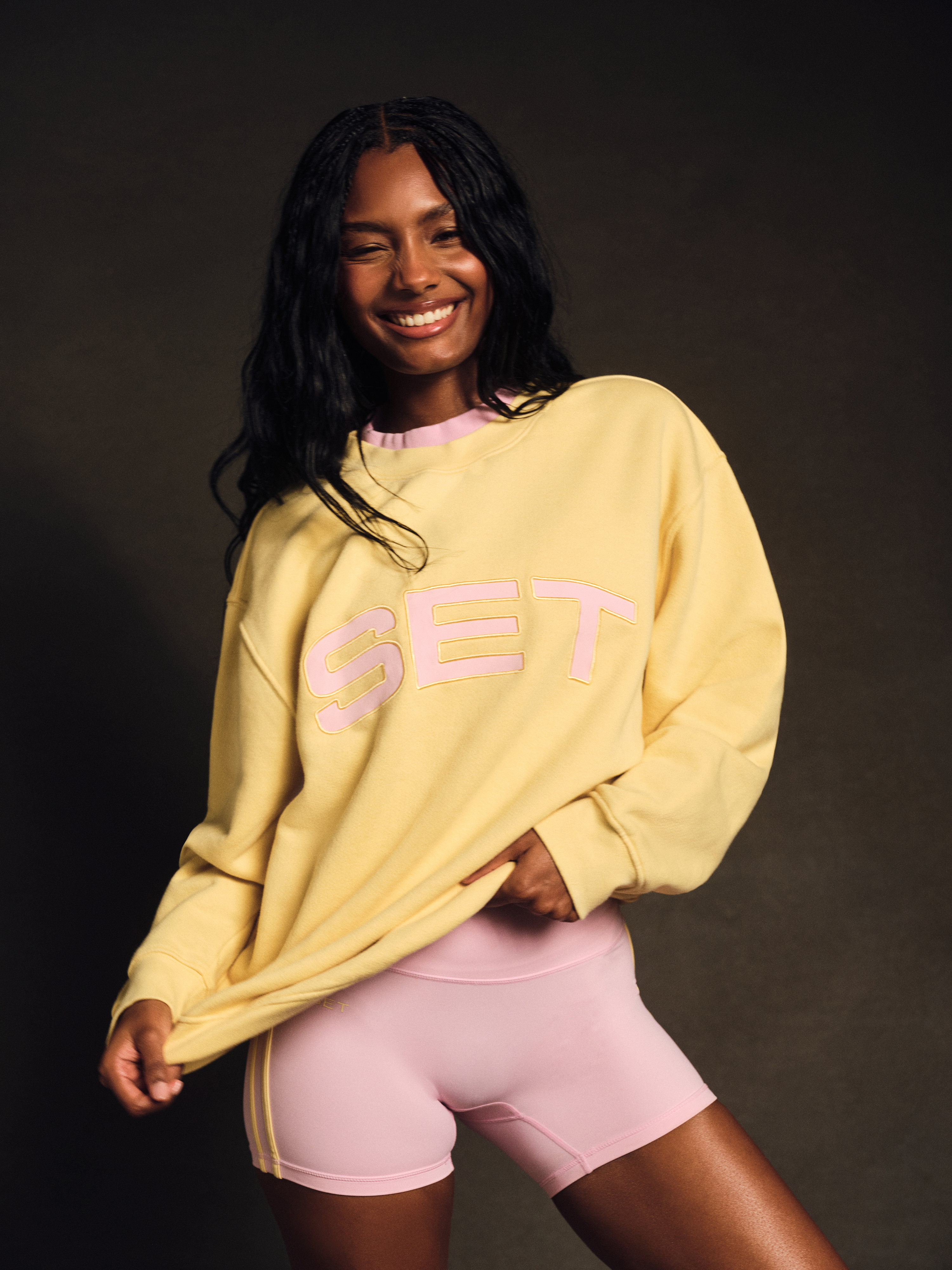 Midweight Sweats Staple Set Layered Crewneck - Taffy