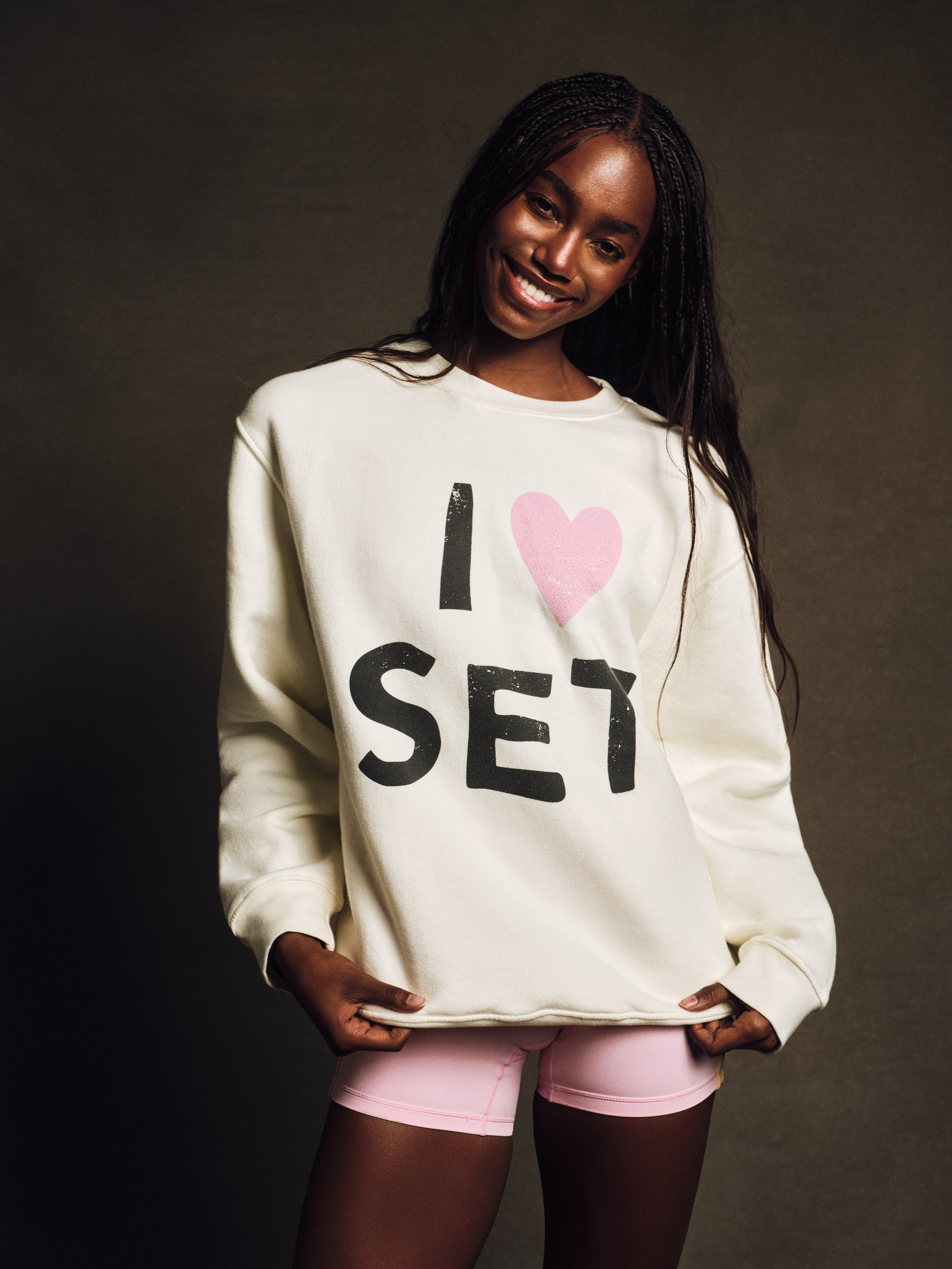 Midweight Sweats Staple I Love Set Crewneck - Icing