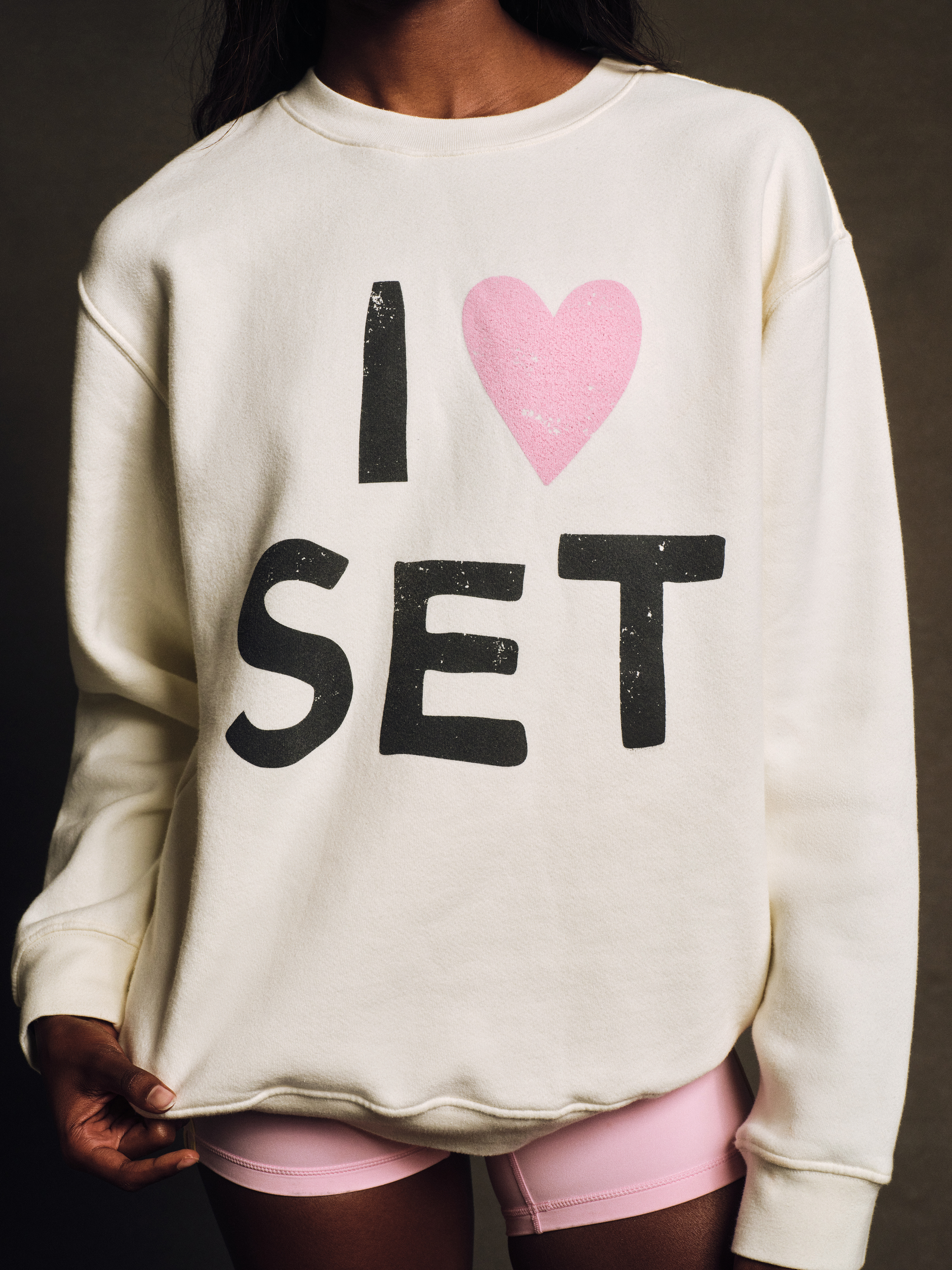 Midweight Sweats Staple I Love Set Crewneck - Icing - Image 4