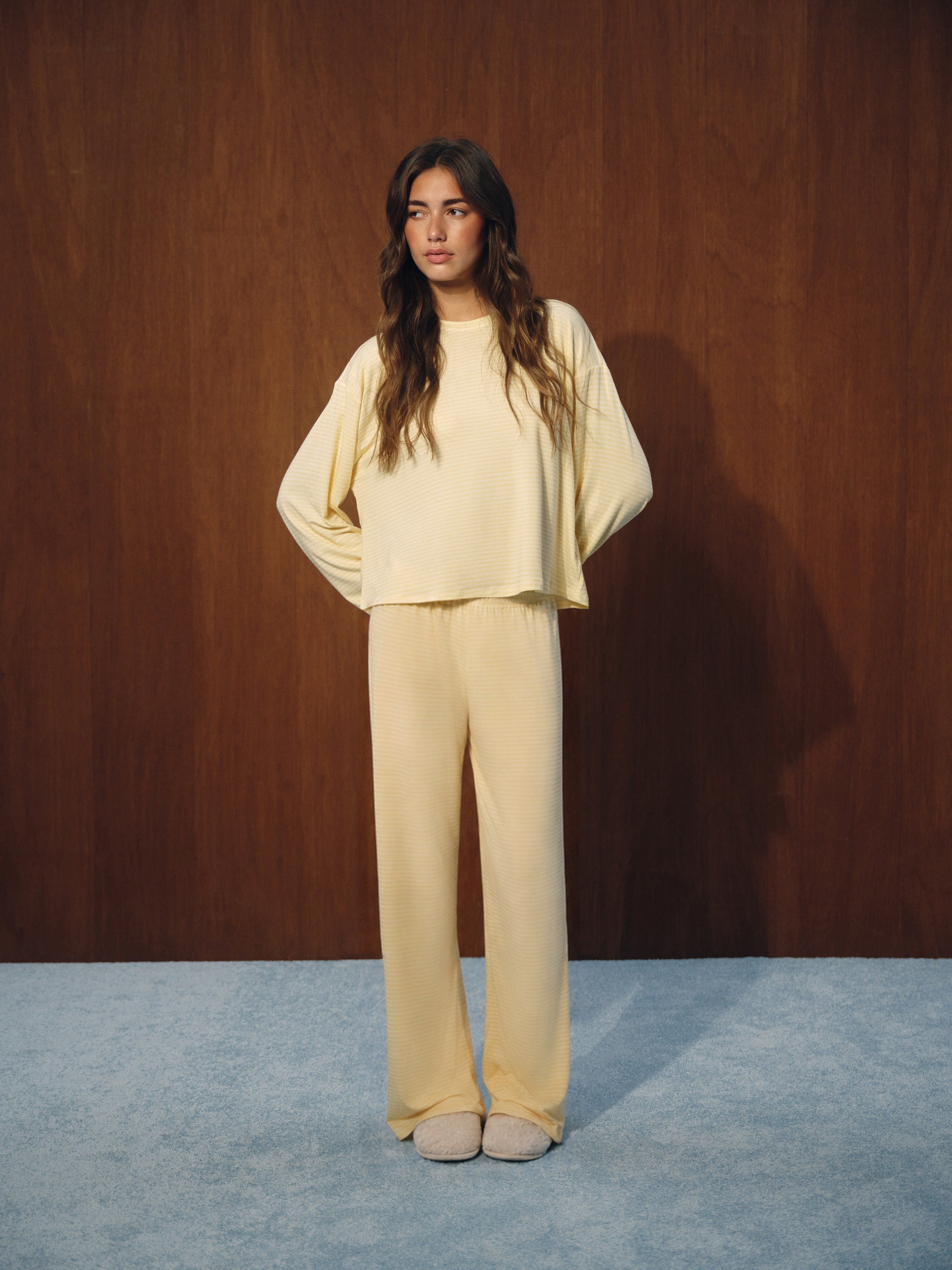 Sleep Jersey Comfort Stripe Sleep Pants - Taffy