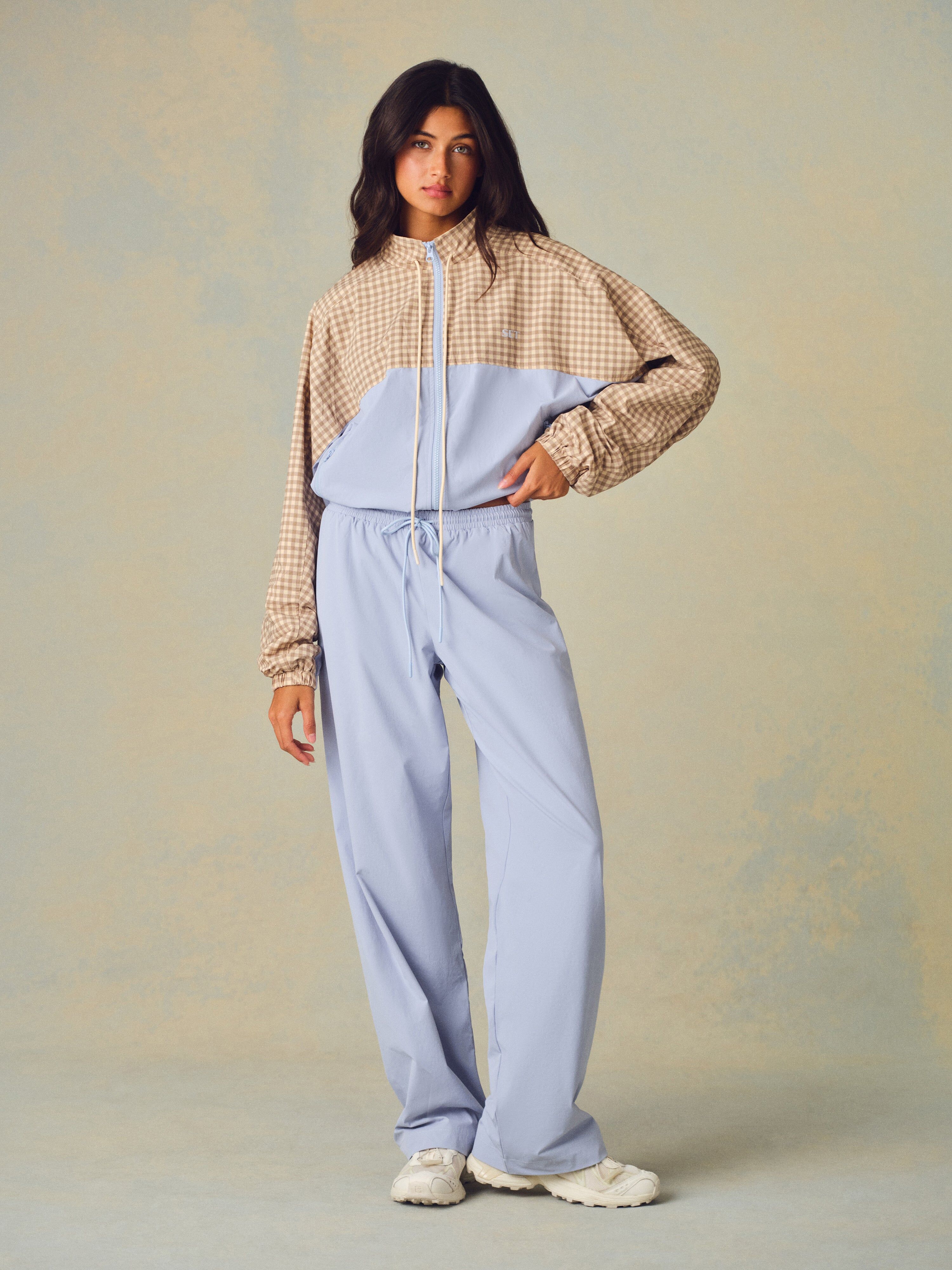 Nylon Track Straight Leg Pants - Palmetto