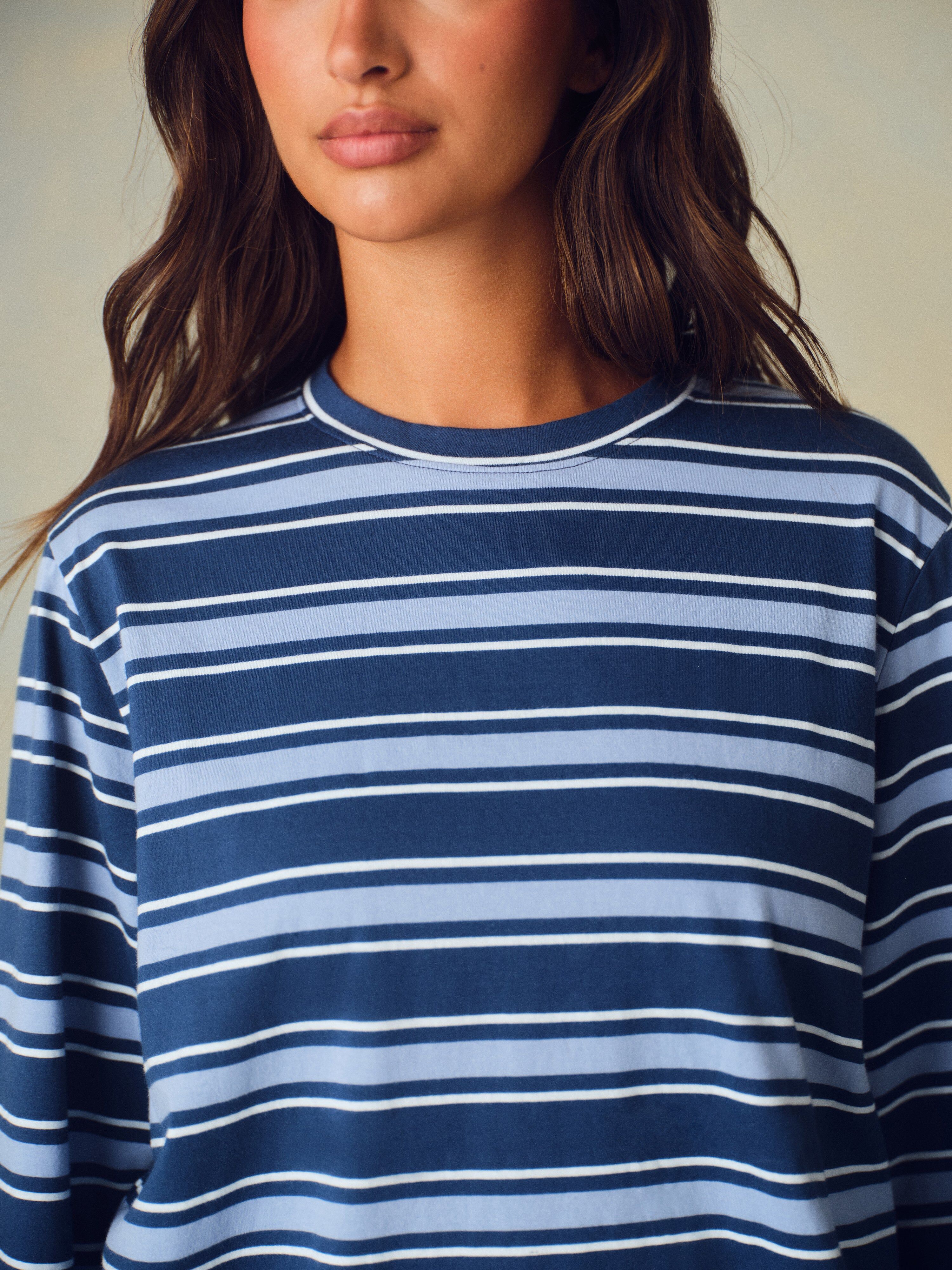 Alternative view of Classic Cotton Daily Stripe Long Sleeve - Hammock