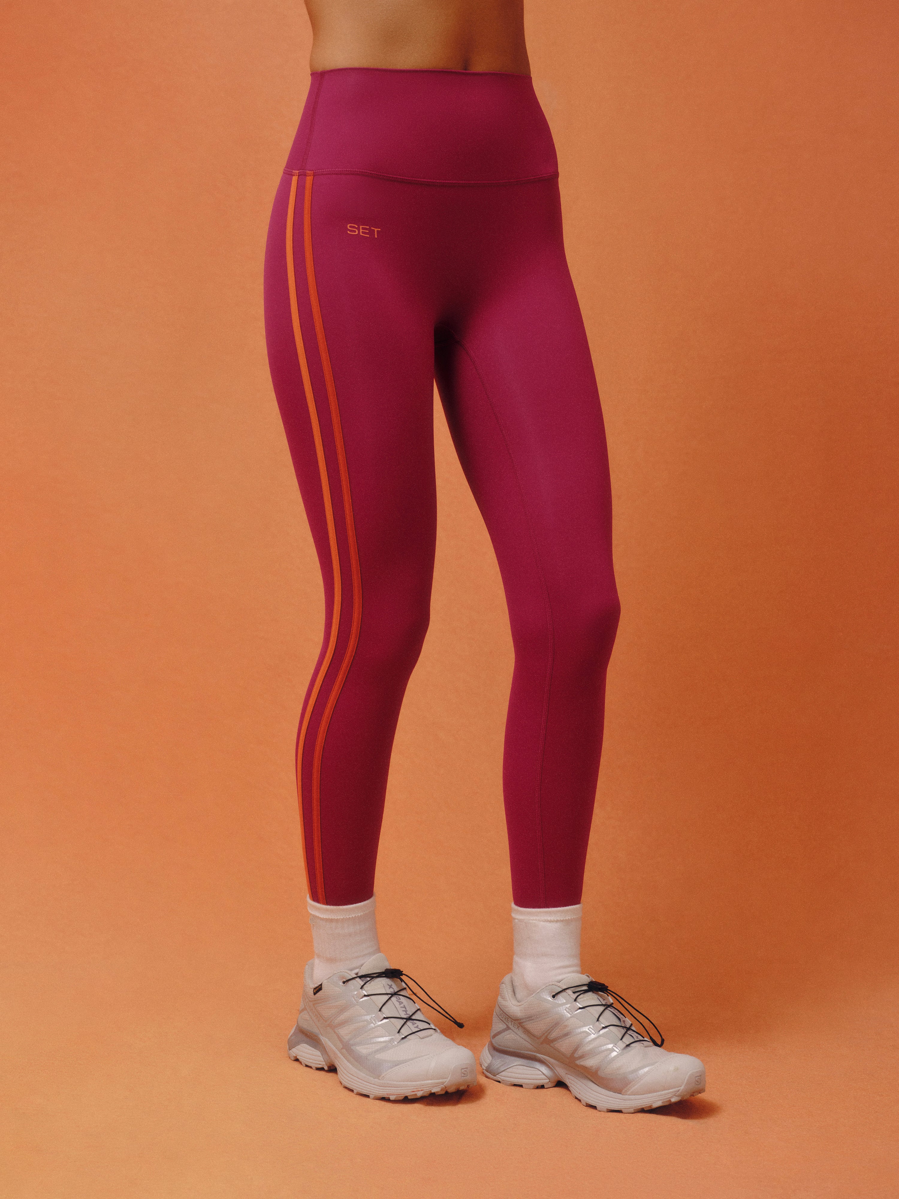 Alternative view of Aeraline Breathe Duo Stripe Leggings - Heatwave