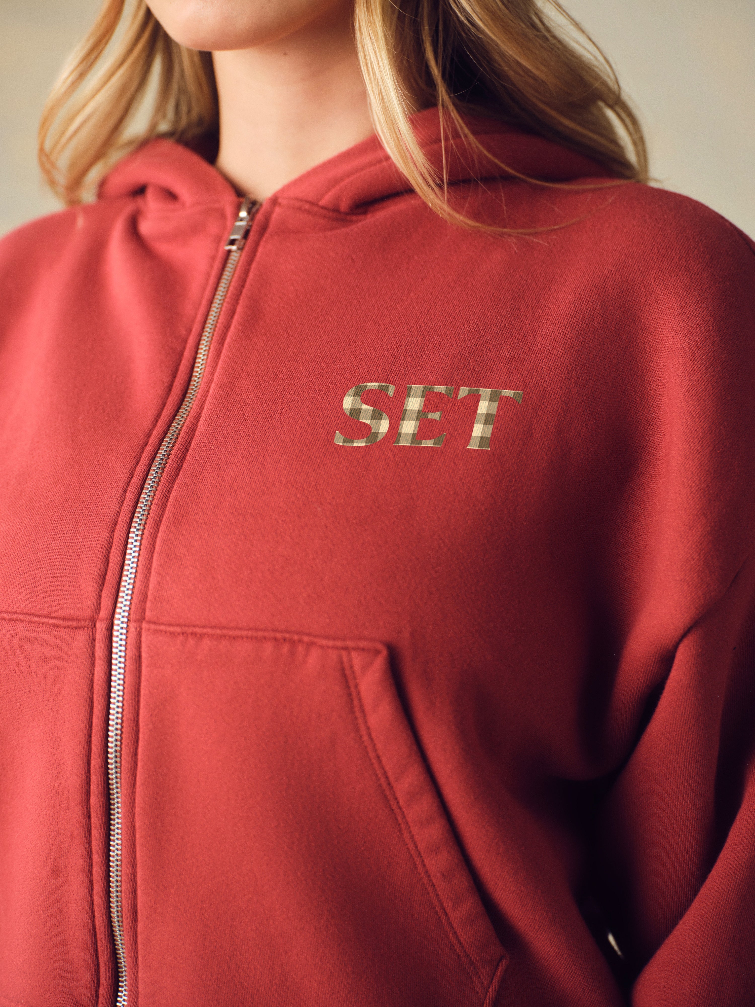 Alternative view of Midweight Sweats Staple Funnel Zip Hoodie - Sweet Tea