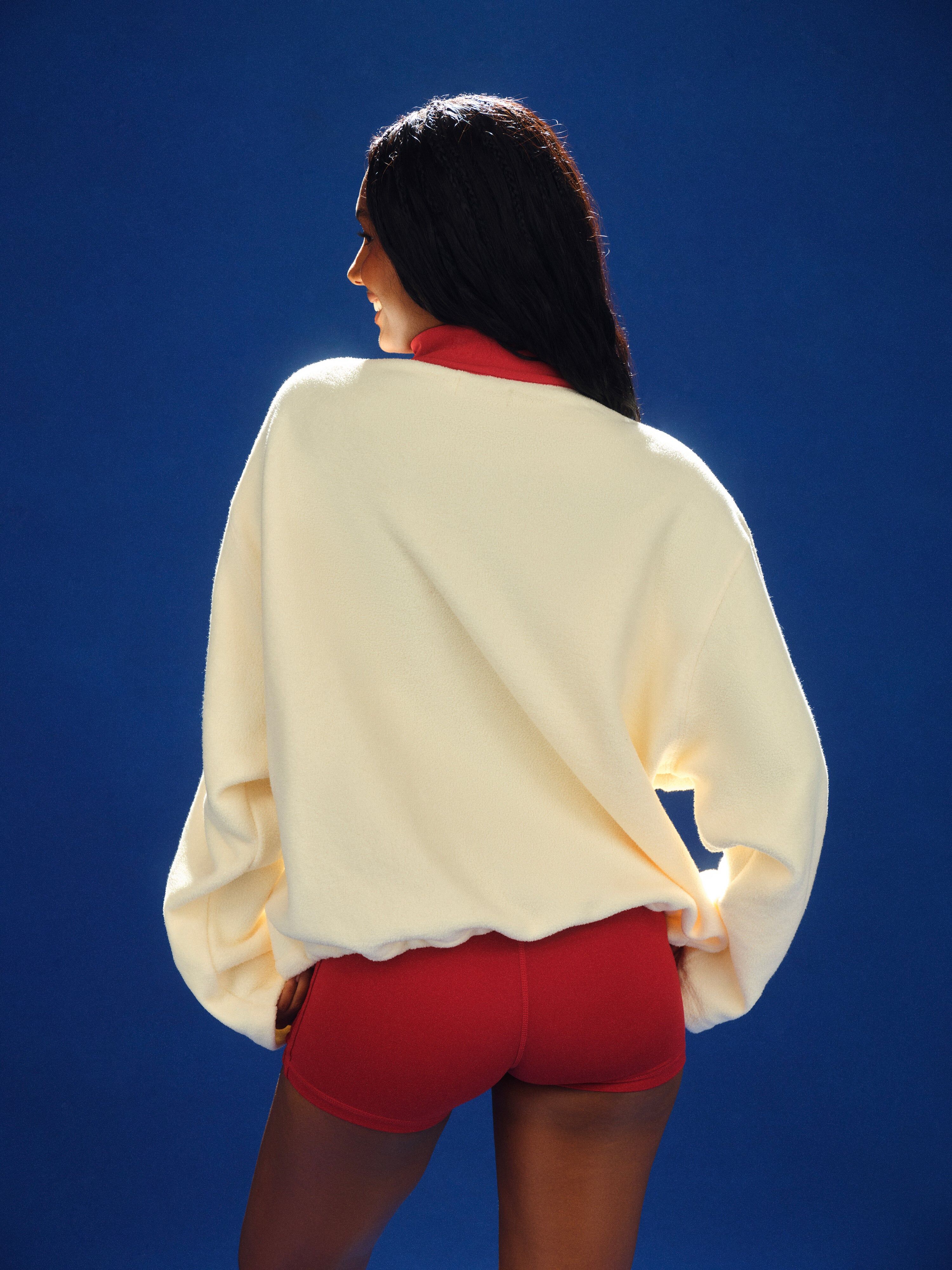 Microfleece/Nylon Duet Vintage Pullover - Chalk - Image 3