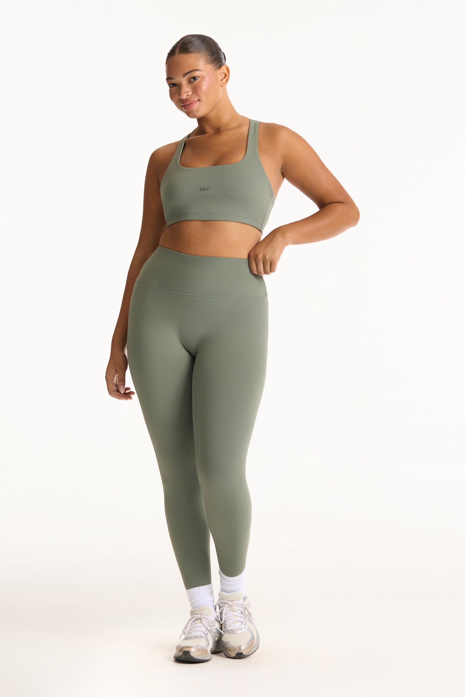 Sportbody Sporty High-Rise Leggings - Kelp - Image 3