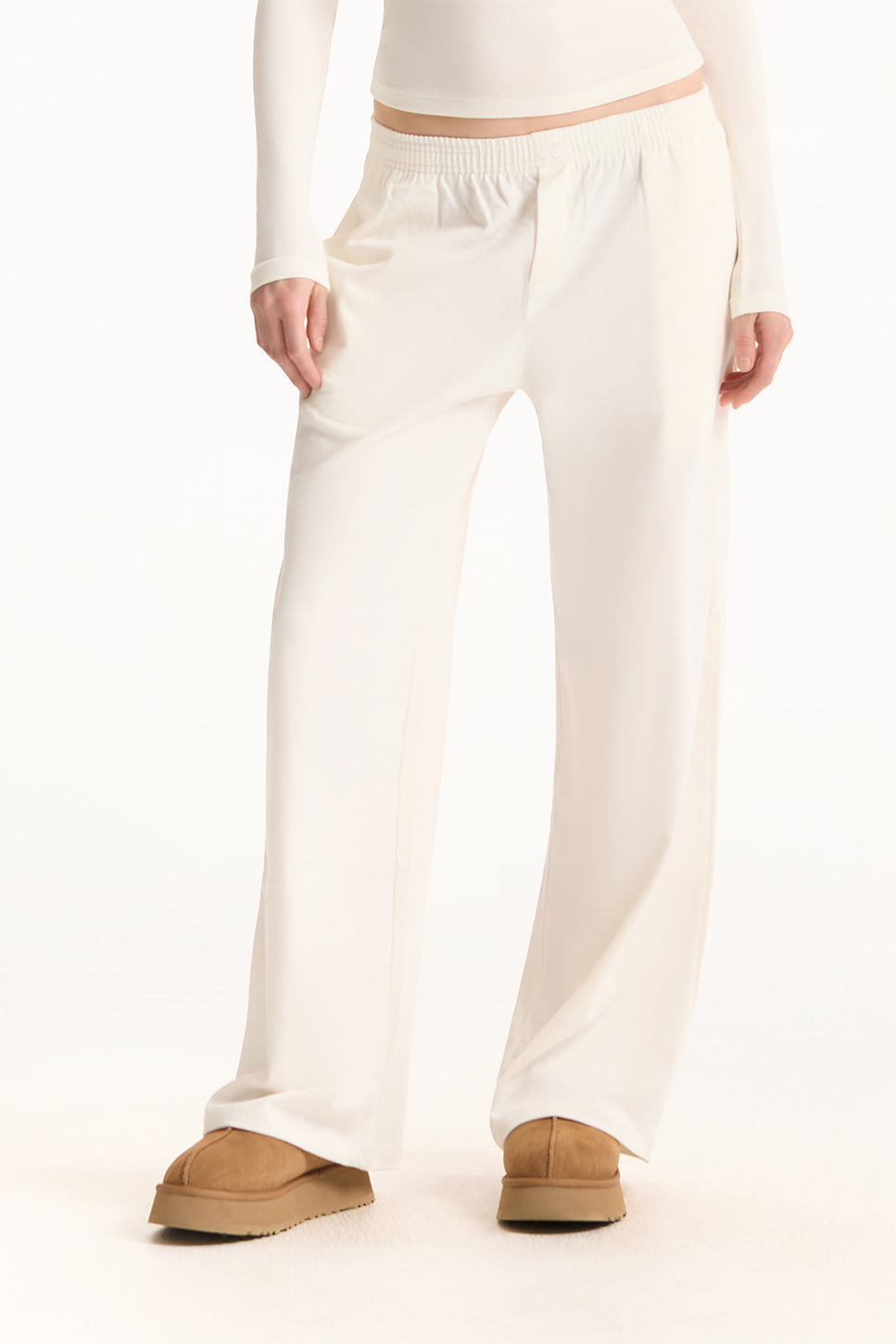 Heavy Cotton Easy Boxer Pants - Blanc