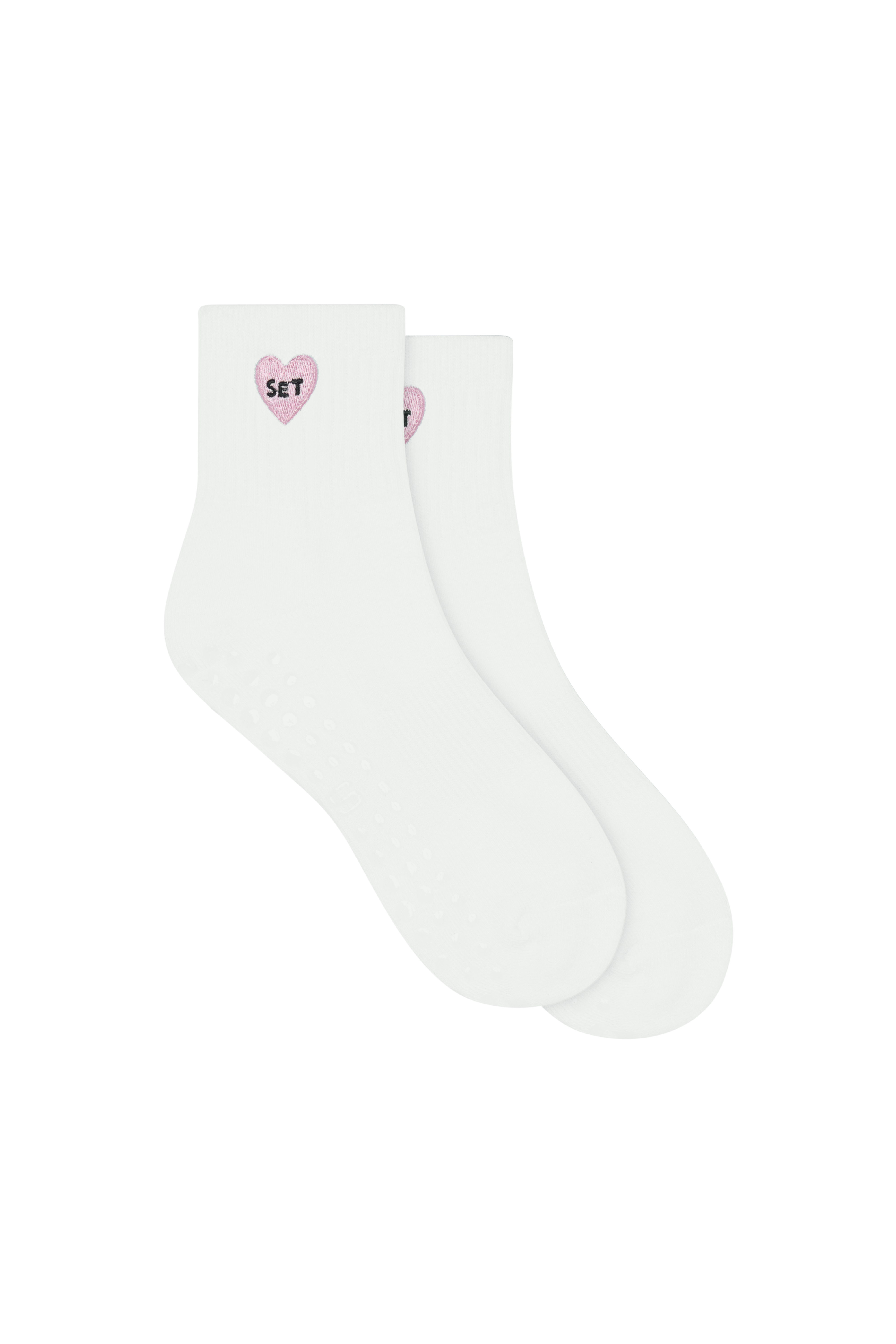 I Love Set Grip Shorty Socks - Icing