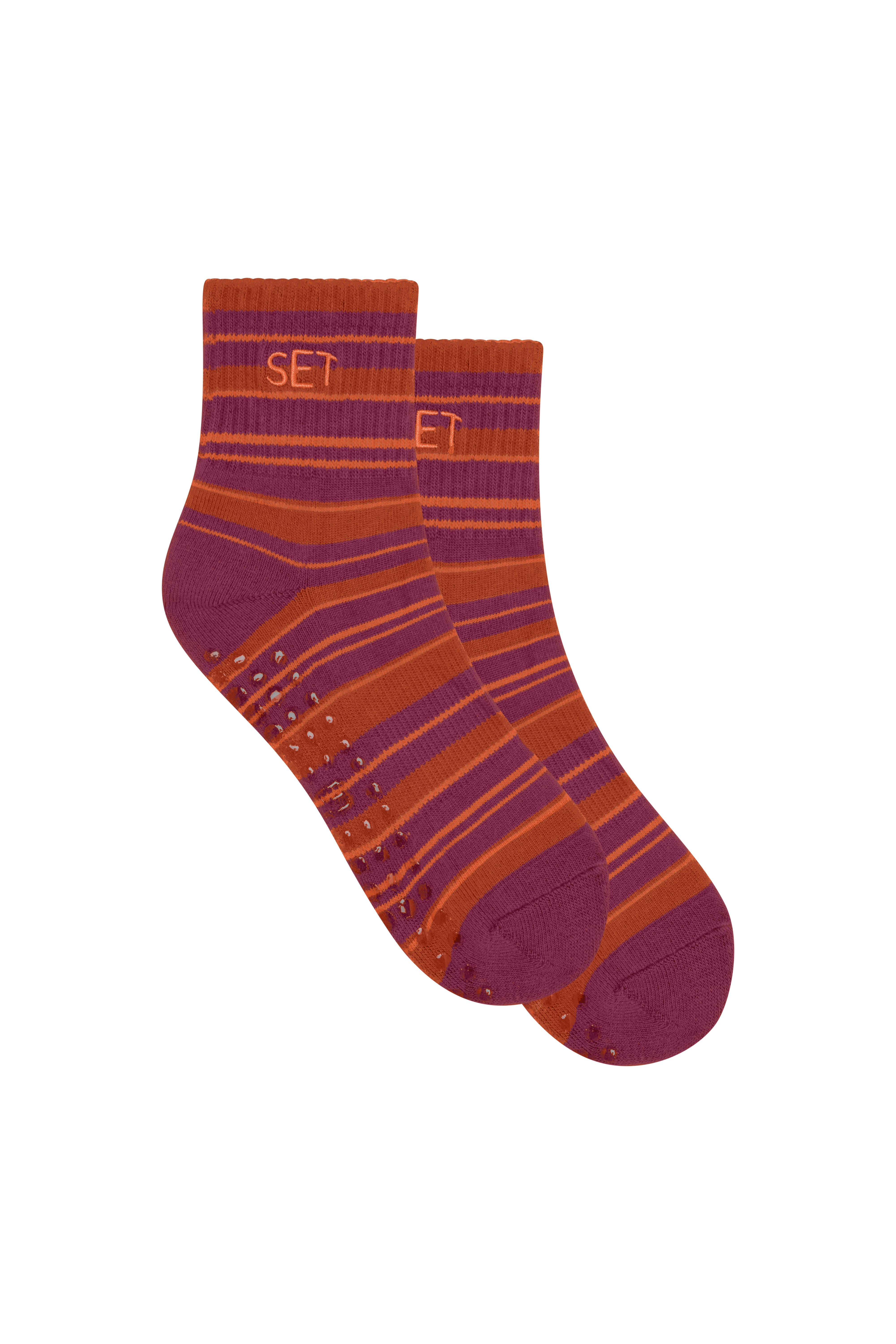 Set Stripe Shorty Grip Socks  - Heatwave