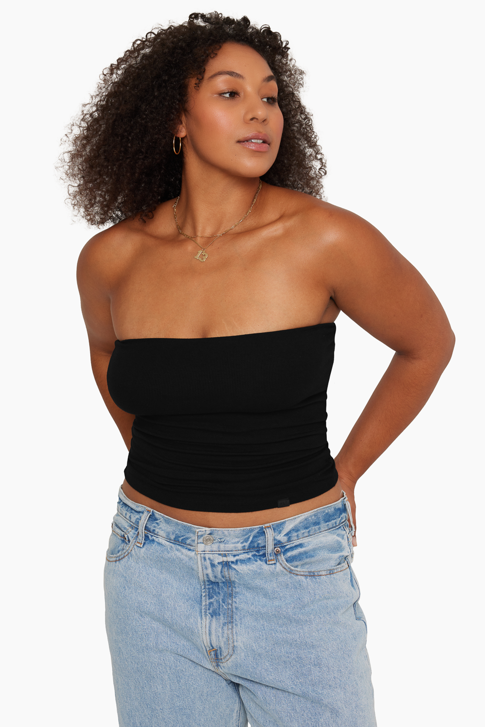 Ribbed Modal Ribbed Tube Top - Onyx - Image 3