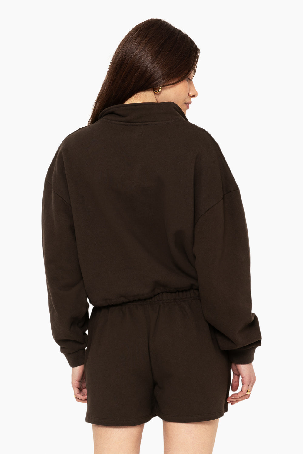 Heavyweight Sweats Half Zip - Espresso - Image 5