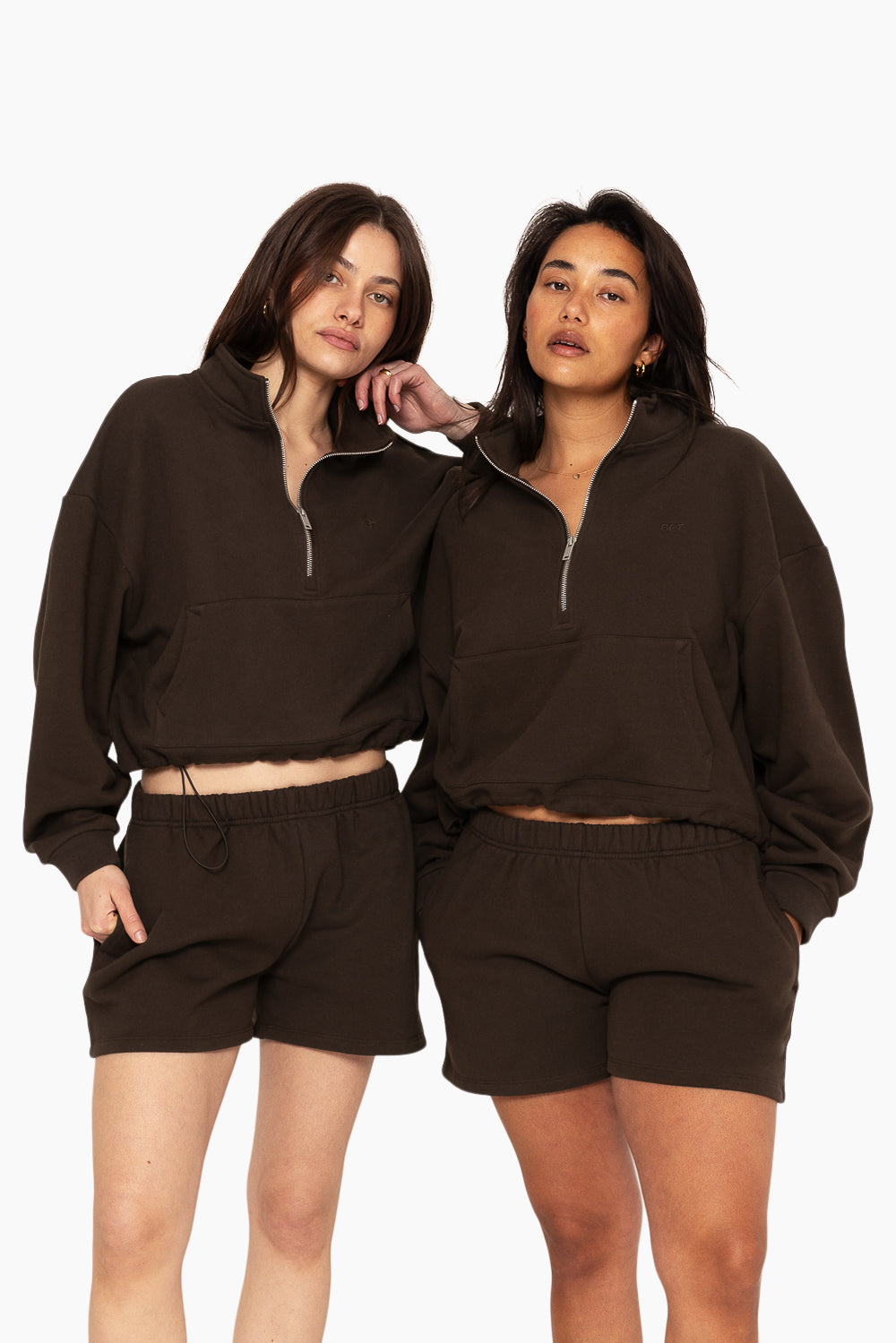 Heavyweight Sweats Half Zip - Espresso - Image 6