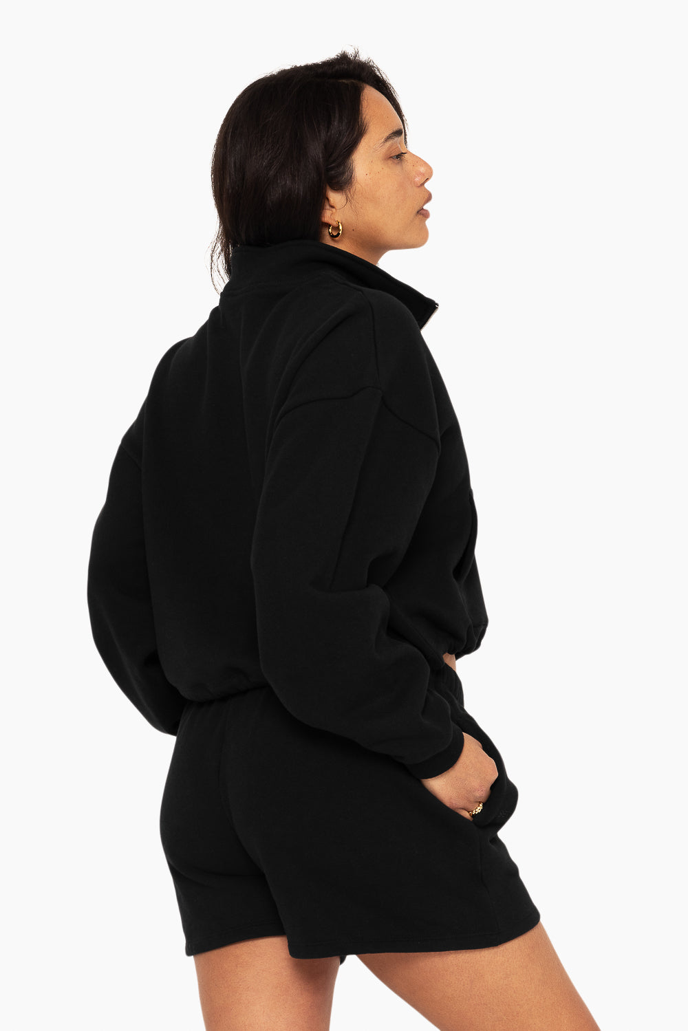 Heavyweight Sweats Half Zip - Onyx - Image 5