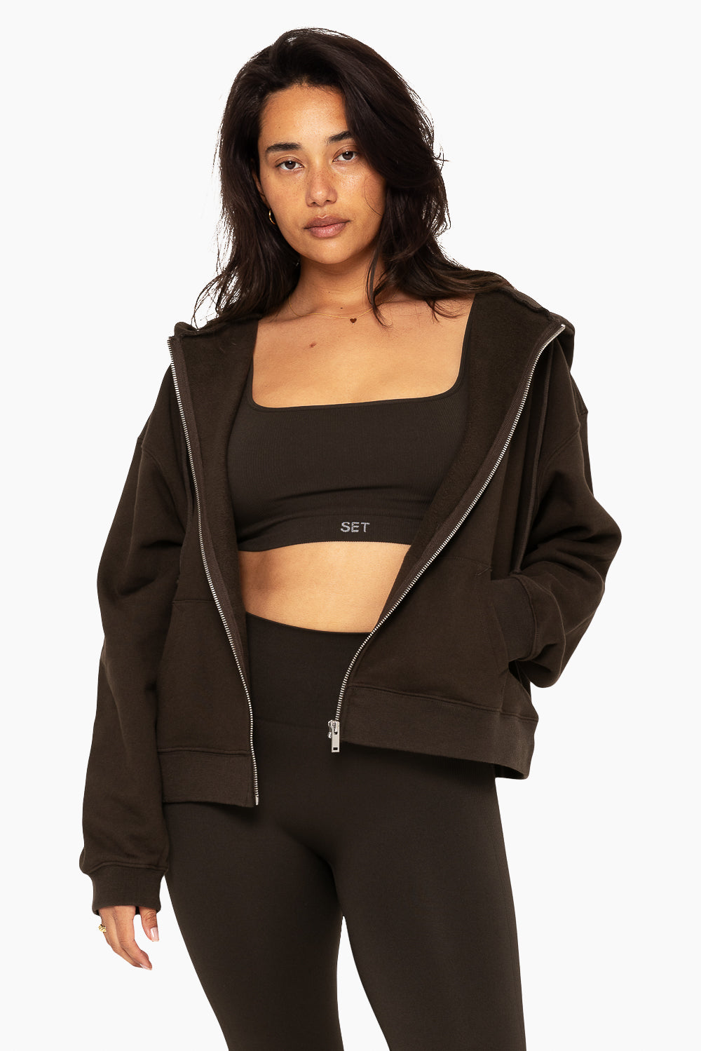 Heavyweight Sweats Zip Hoodie - Espresso - Image 4