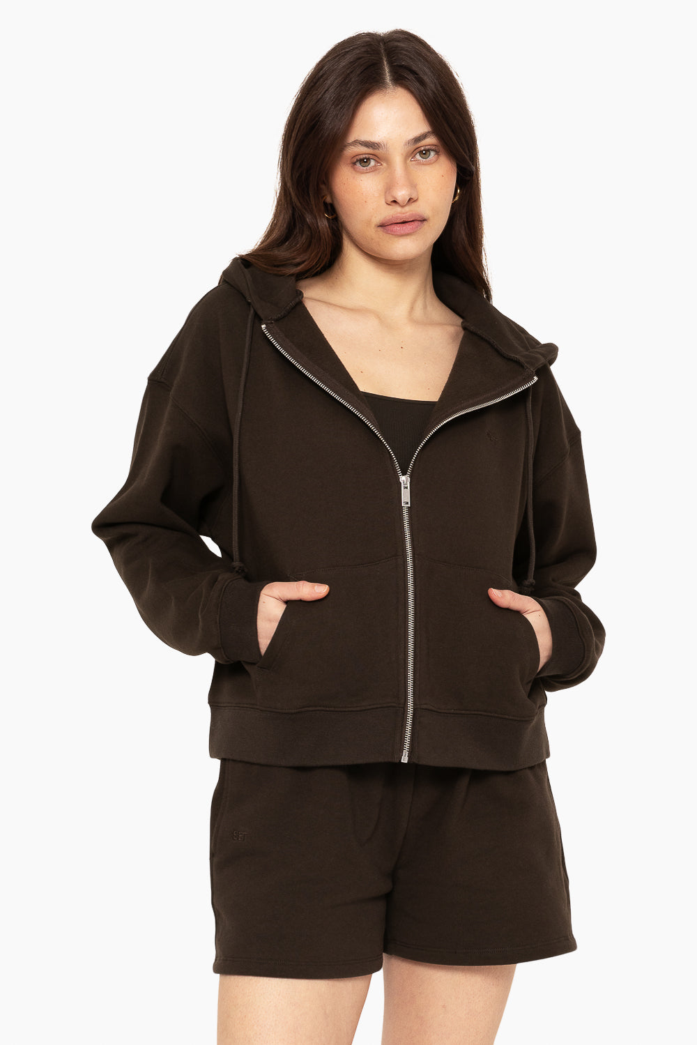Heavyweight Sweats Zip Hoodie - Espresso