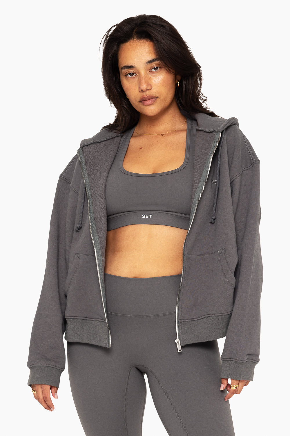 Heavyweight Sweats Zip Hoodie - Graphite - Image 4