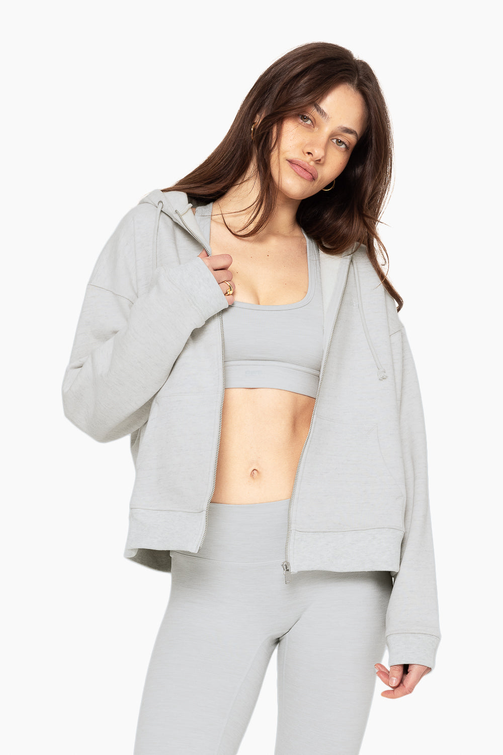 Heavyweight Sweats Zip Hoodie - Heather Grey