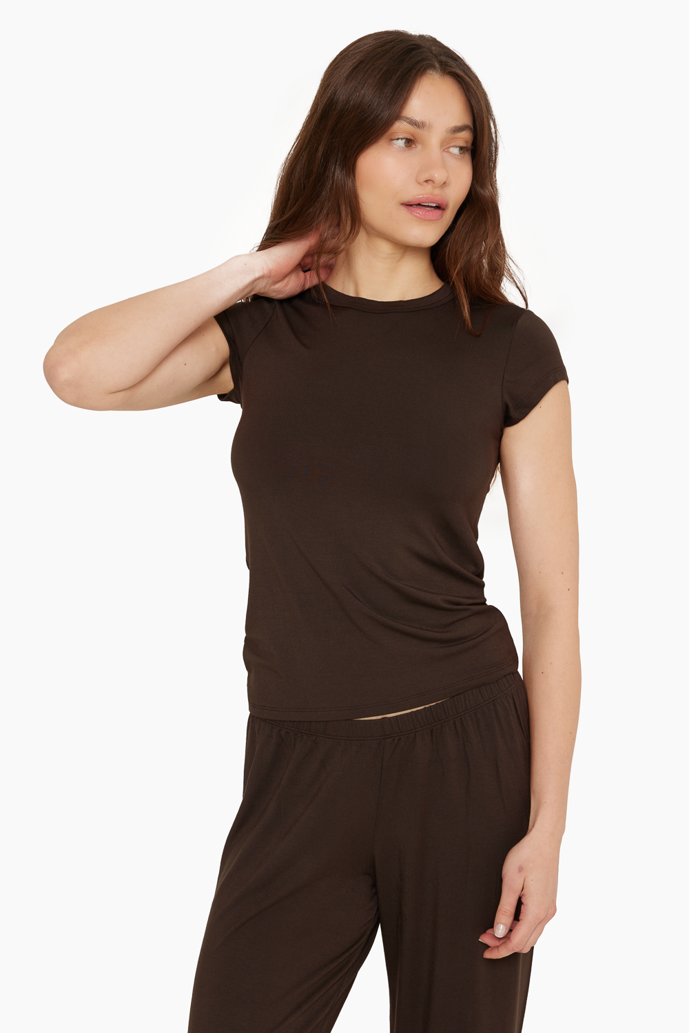 Sleep Jersey Girlfriend Tee - Espresso