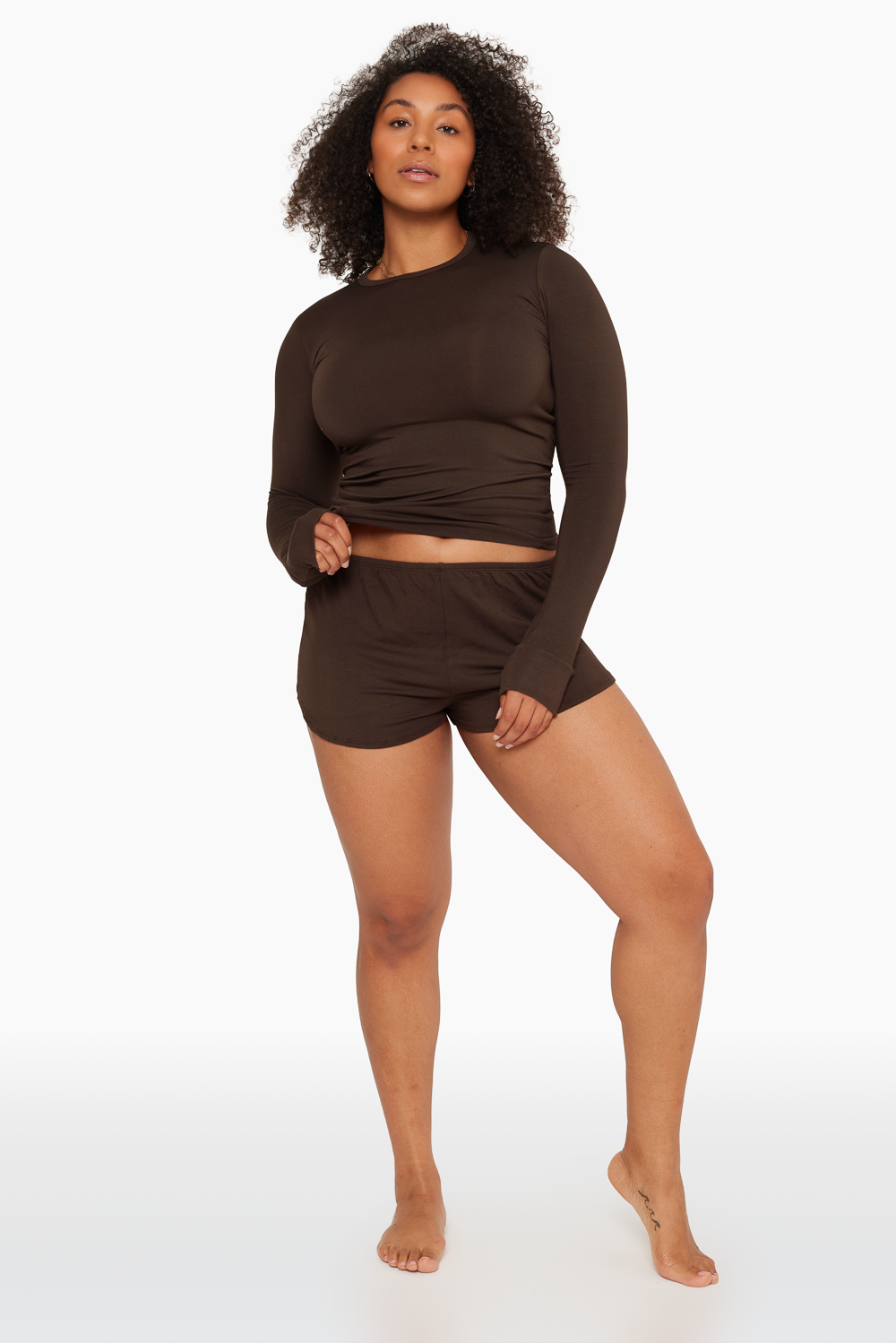 Sleep Jersey Relaxed Sleep Shorts - Espresso - Image 4