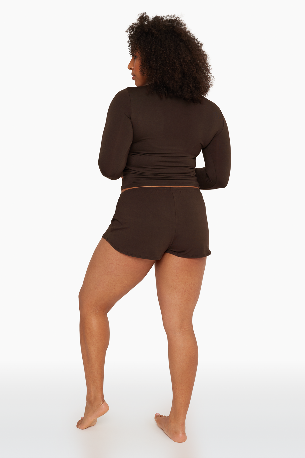 Sleep Jersey Relaxed Sleep Shorts - Espresso - Image 3