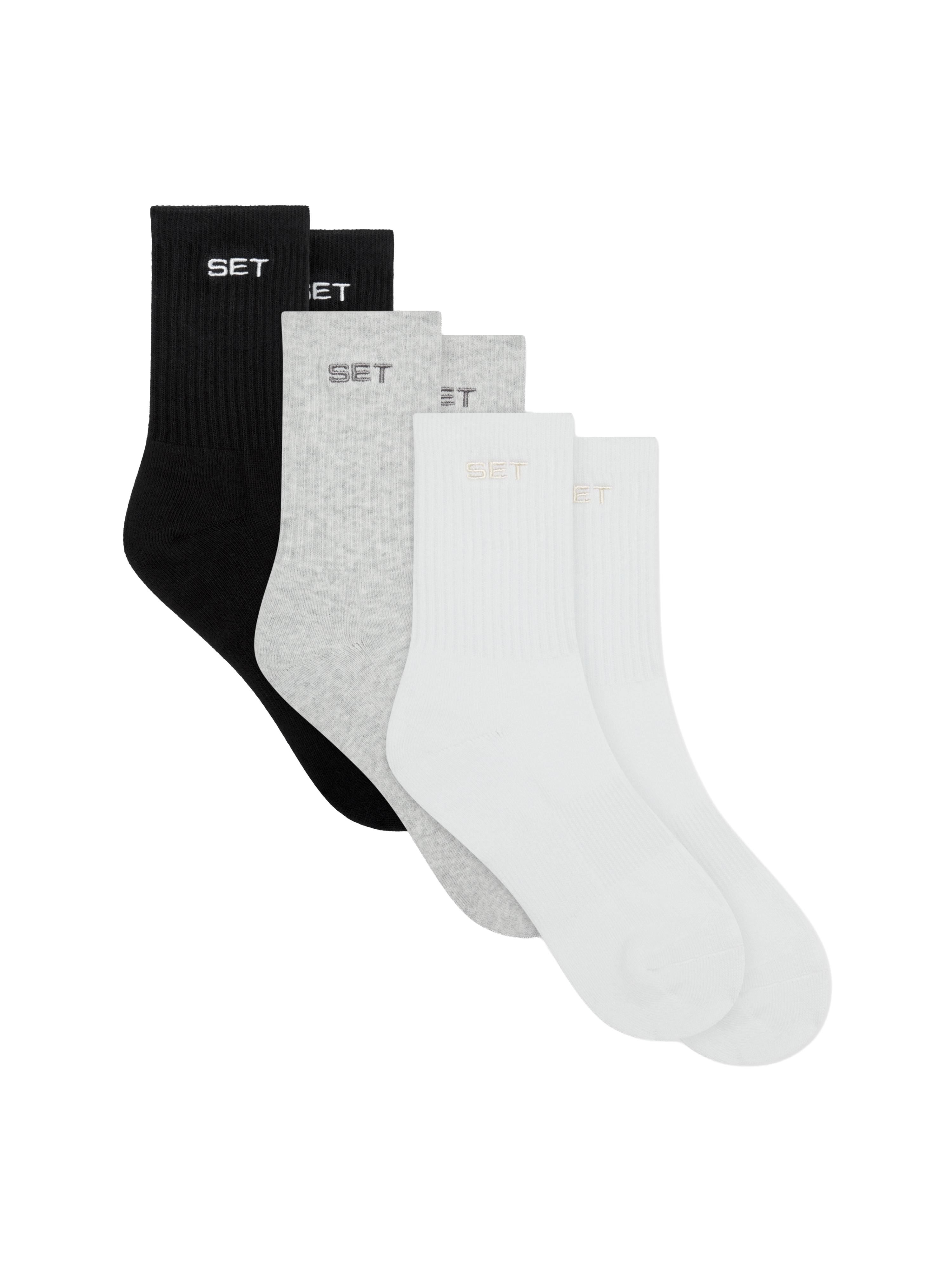 Set Socks (3 Pack) - White/Heather Grey/Onyx