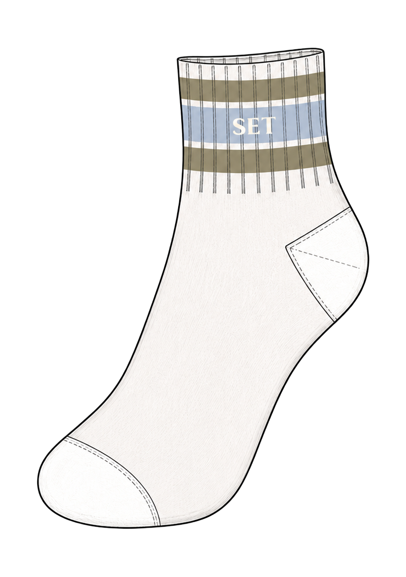 Set Stripe Shorty Socks - Palmetto