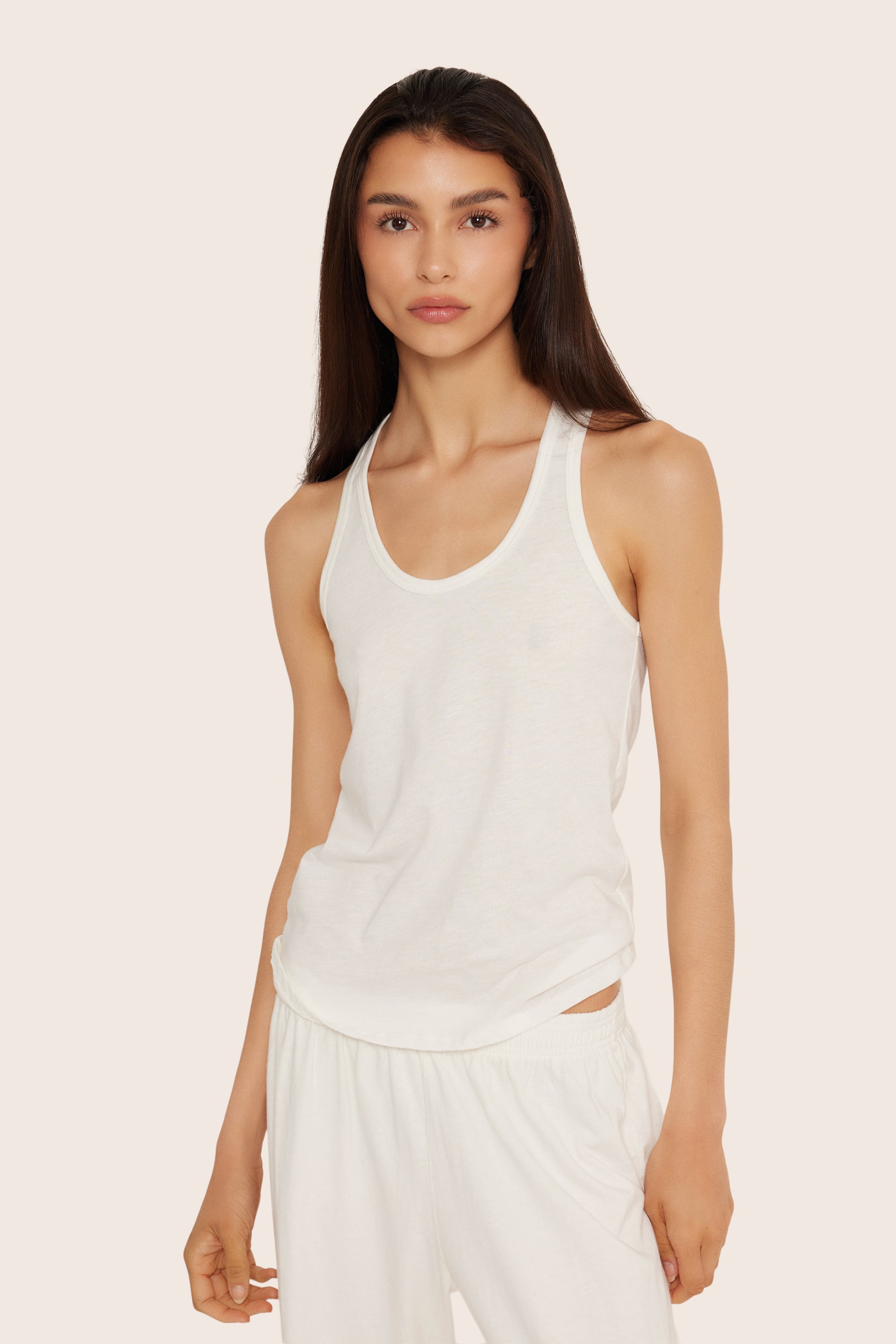 Classic Cotton Daily Racer Tank - Blanc - Image 3